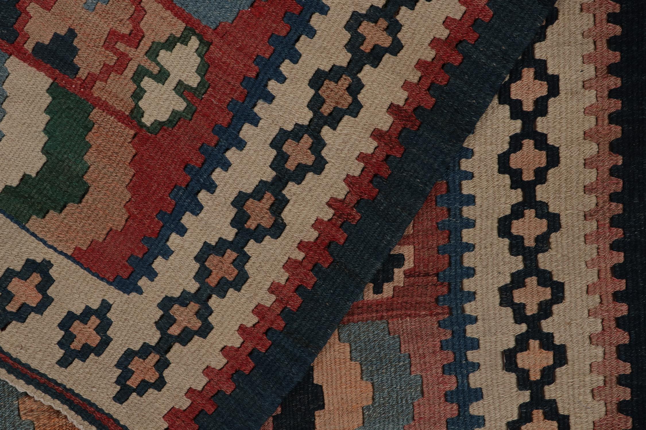 Vintage Persian Tribal Kilim in Polychromatic Geometric Pattern, by Rug & Kilim For Sale 1