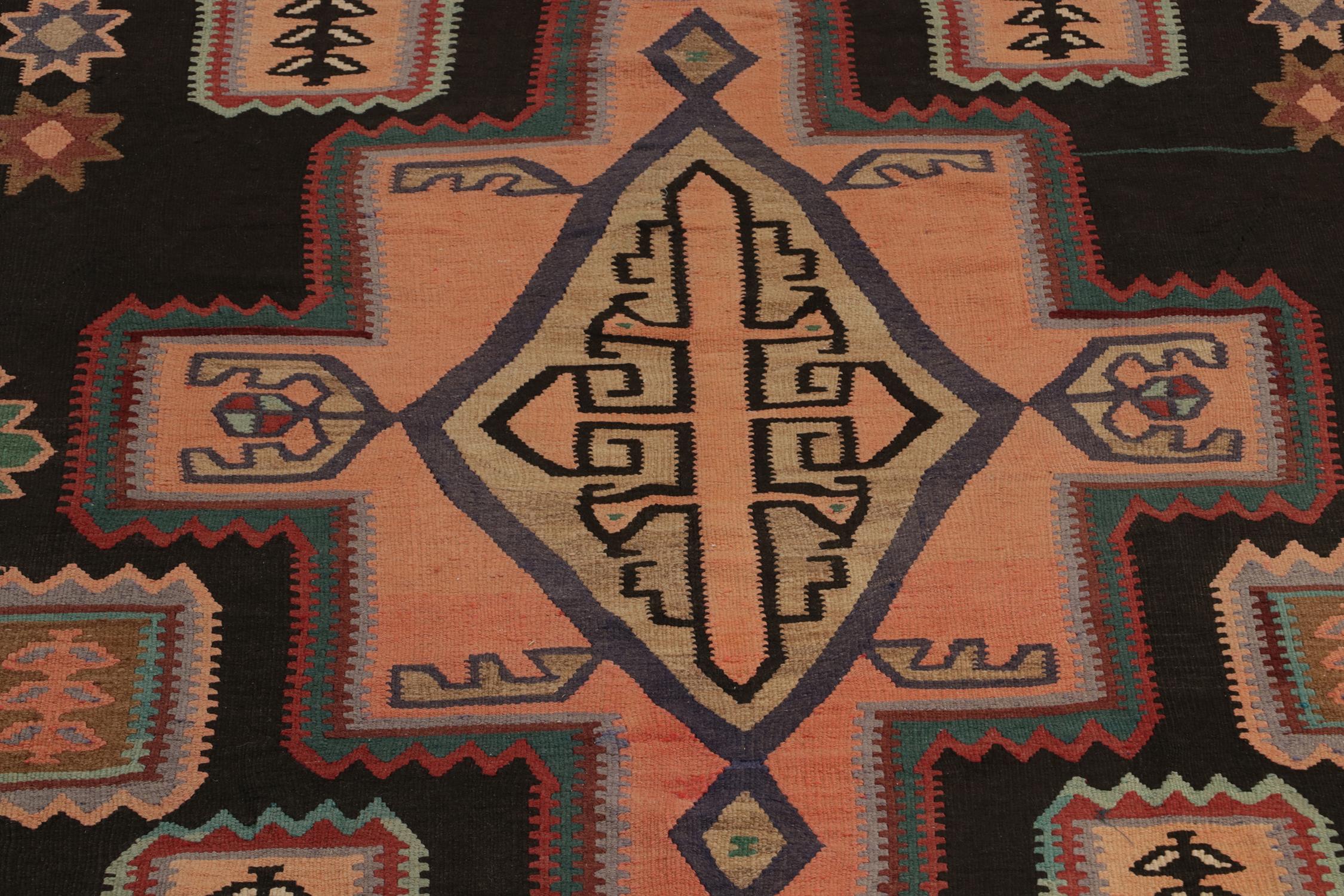 Wool Vintage Persian Tribal Kilim in Polychromatic Geometric Patterns by Rug & Kilim For Sale