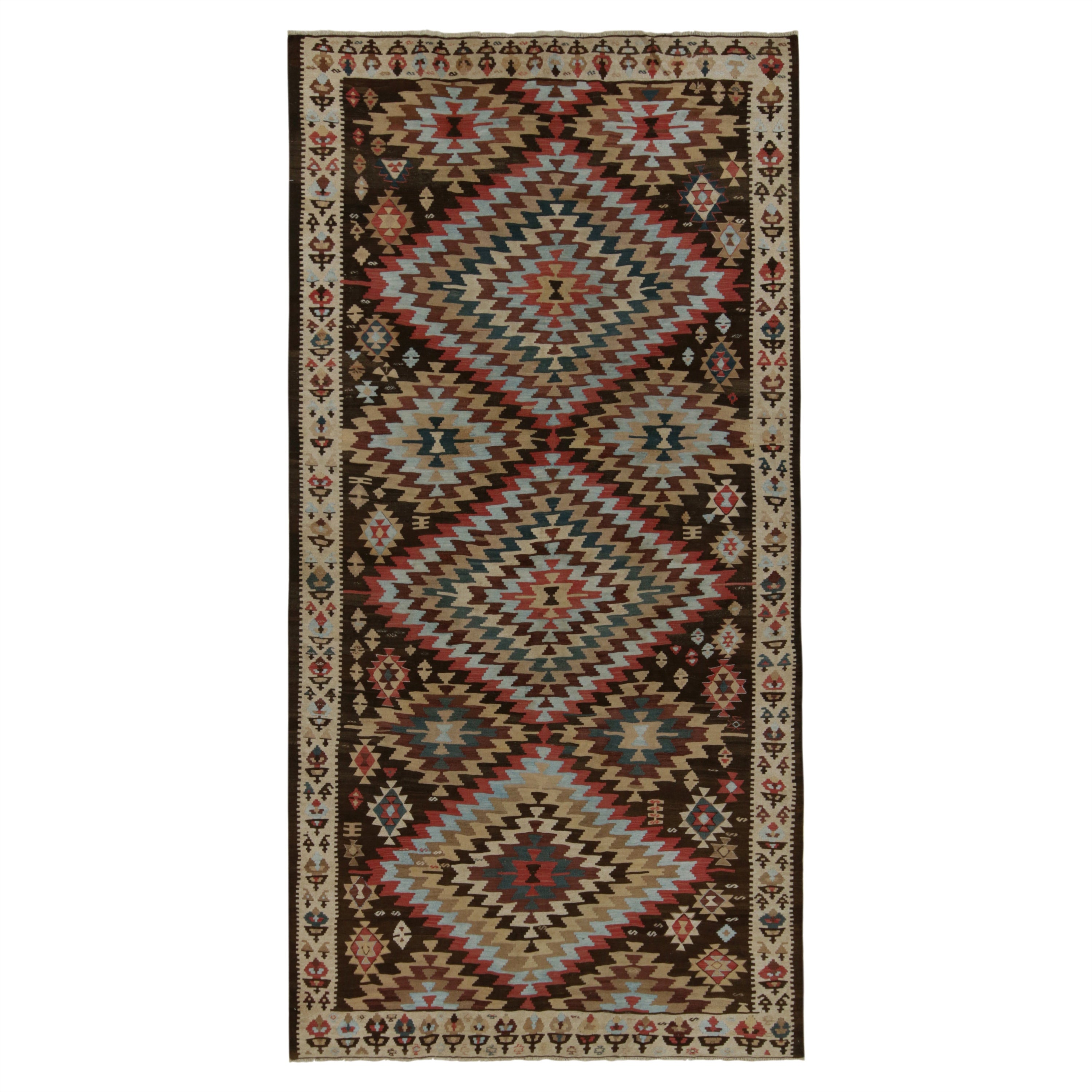 Persischer Stammeskunst-Kelim in polychromen, geometrischen Mustern von Teppich & Kilim