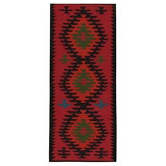 Vintage Persian Tribal Kilim in Red with Medallion Patterns - by Rug & Kilim