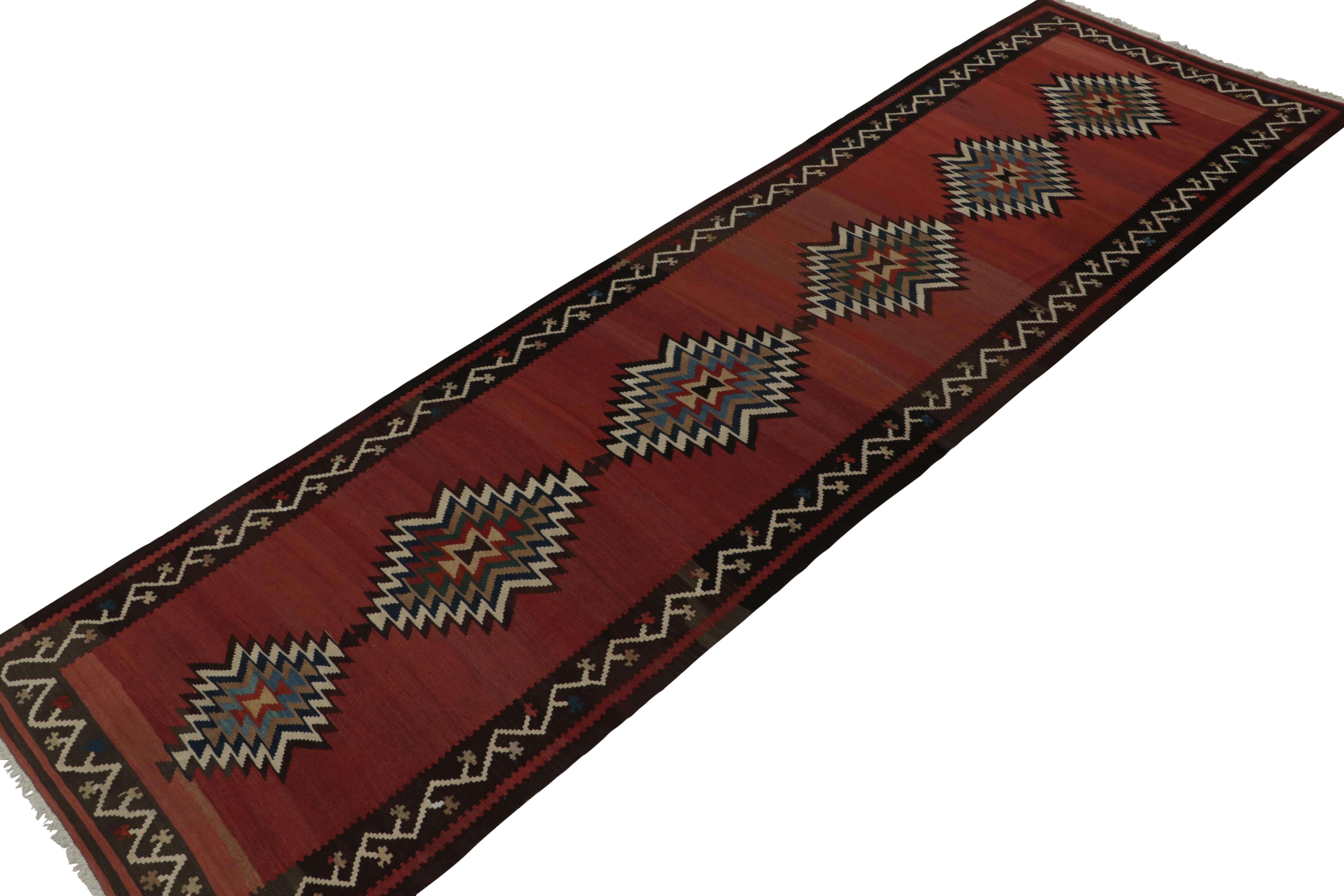 Hand-Knotted Vintage Persian Tribal Kilim rug in Polychromatic Patterns by Rug & Kilim For Sale