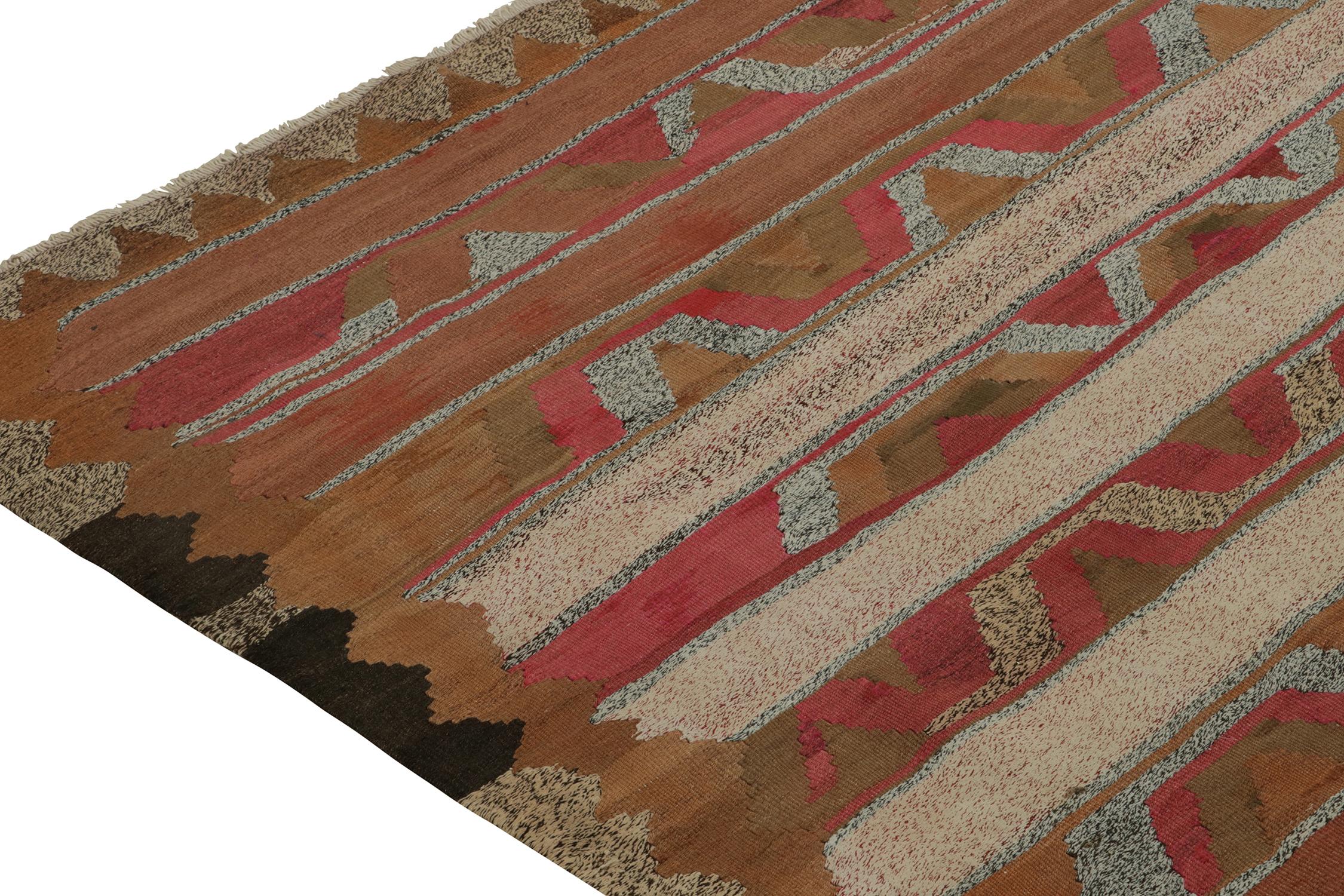 Mid-20th Century Vintage Persian Tribal Kilim Rug in Polychromatic Stripes by Rug & Kilim For Sale
