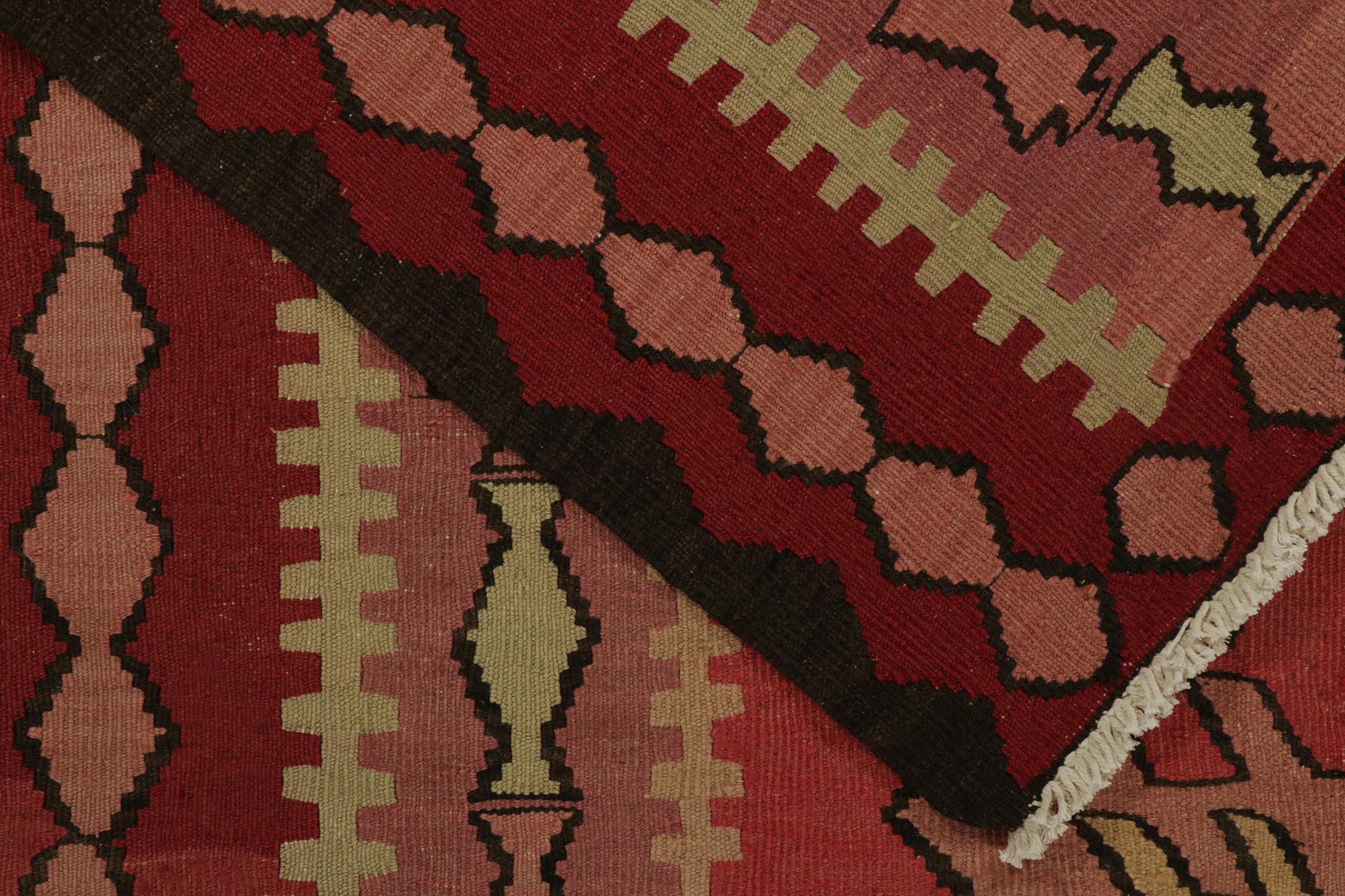 Vintage Persian Tribal Kilim Rug in Red, Pink, Gold Patterns Rug & Kilim For Sale 1