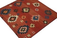 Vintage Persian Tribal Kilim rug in Red with Geometric Patterns - by Rug & Kilim