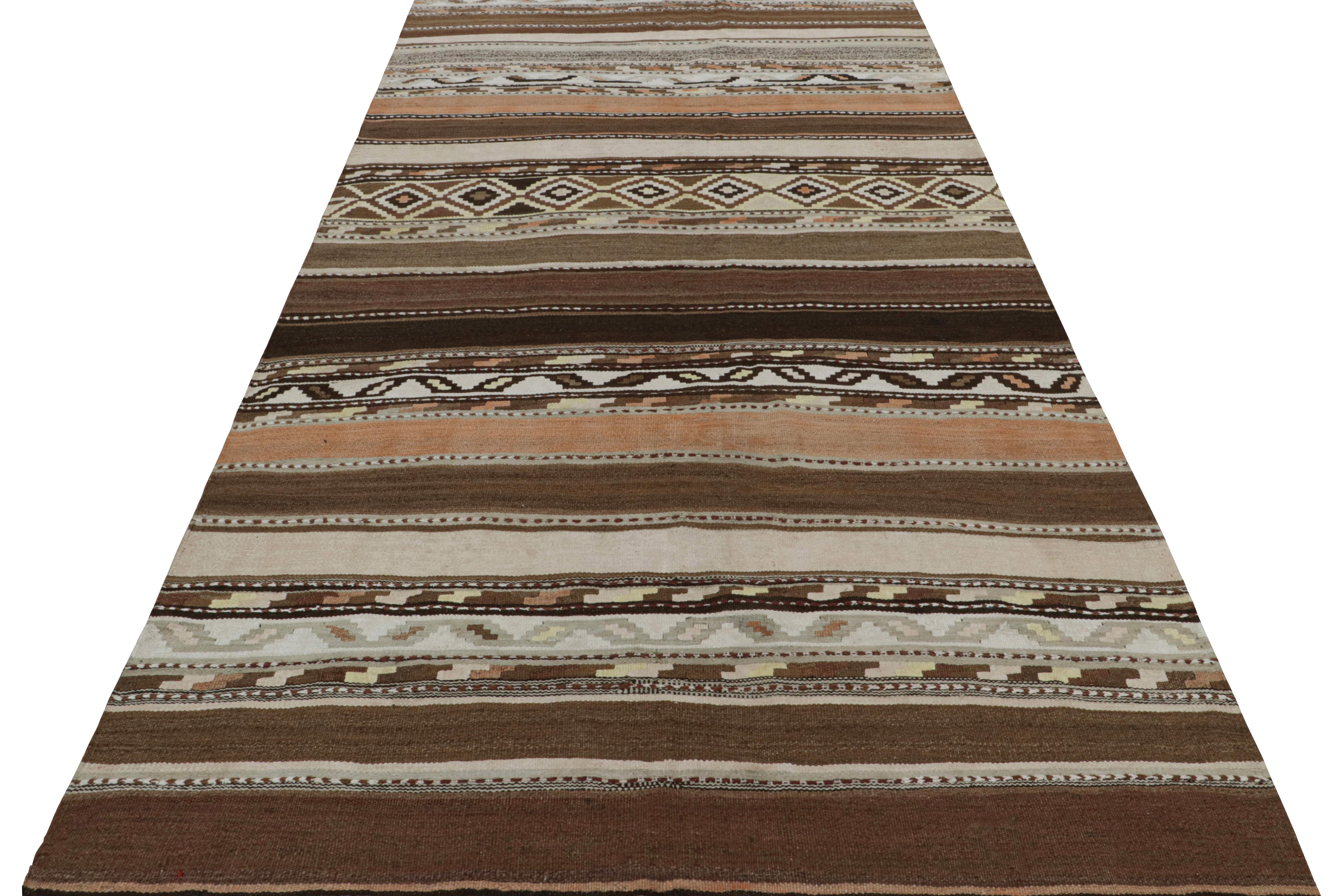 Tribal Vintage Persian tribal Kilim rug, with Geometric Stripes, from Rug & Kilim For Sale