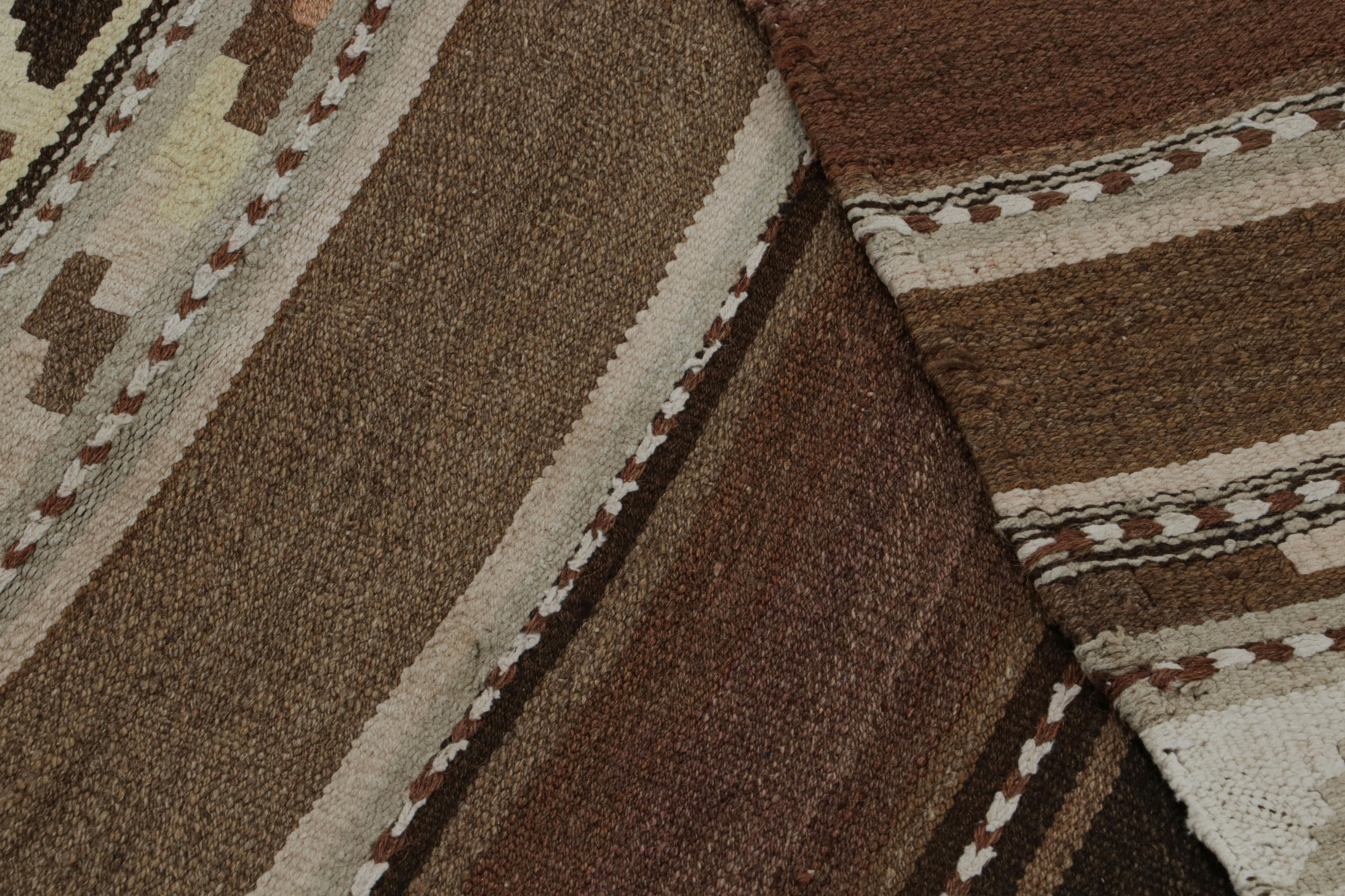 Wool Vintage Persian tribal Kilim rug, with Geometric Stripes, from Rug & Kilim For Sale