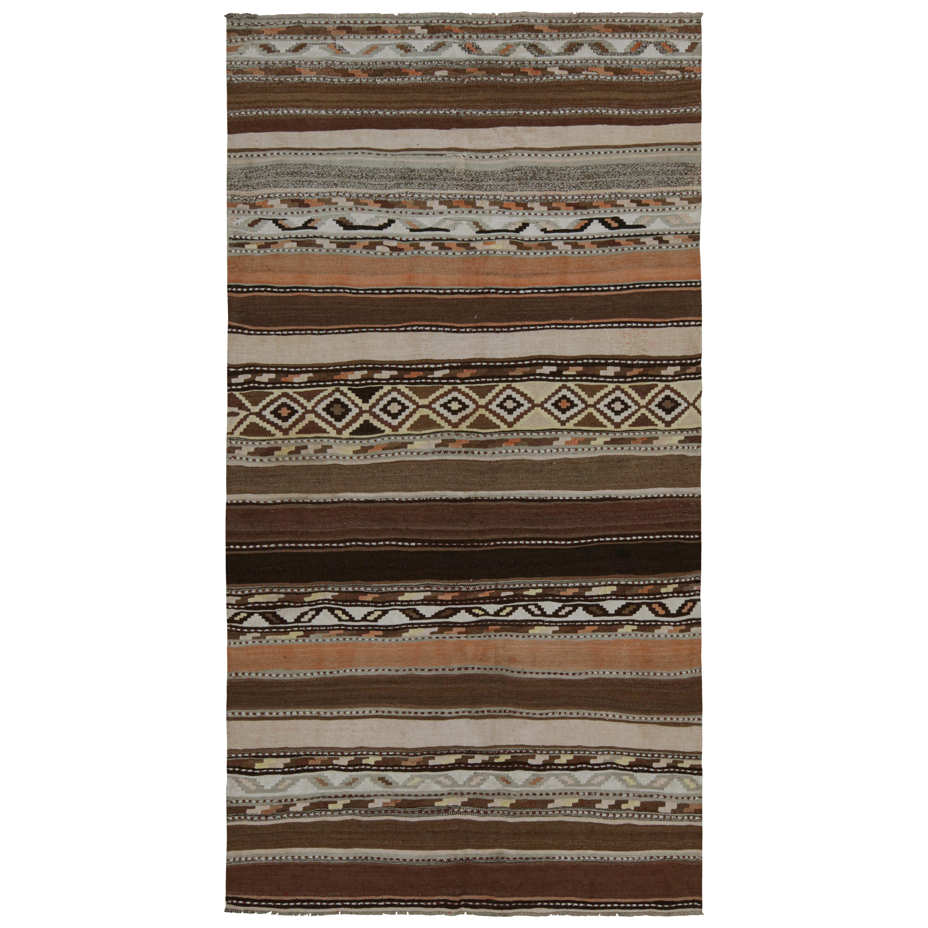 Alter persischer Stammes-Kilim-Teppich mit geometrischen Streifen, von Rug & Kilim im Angebot