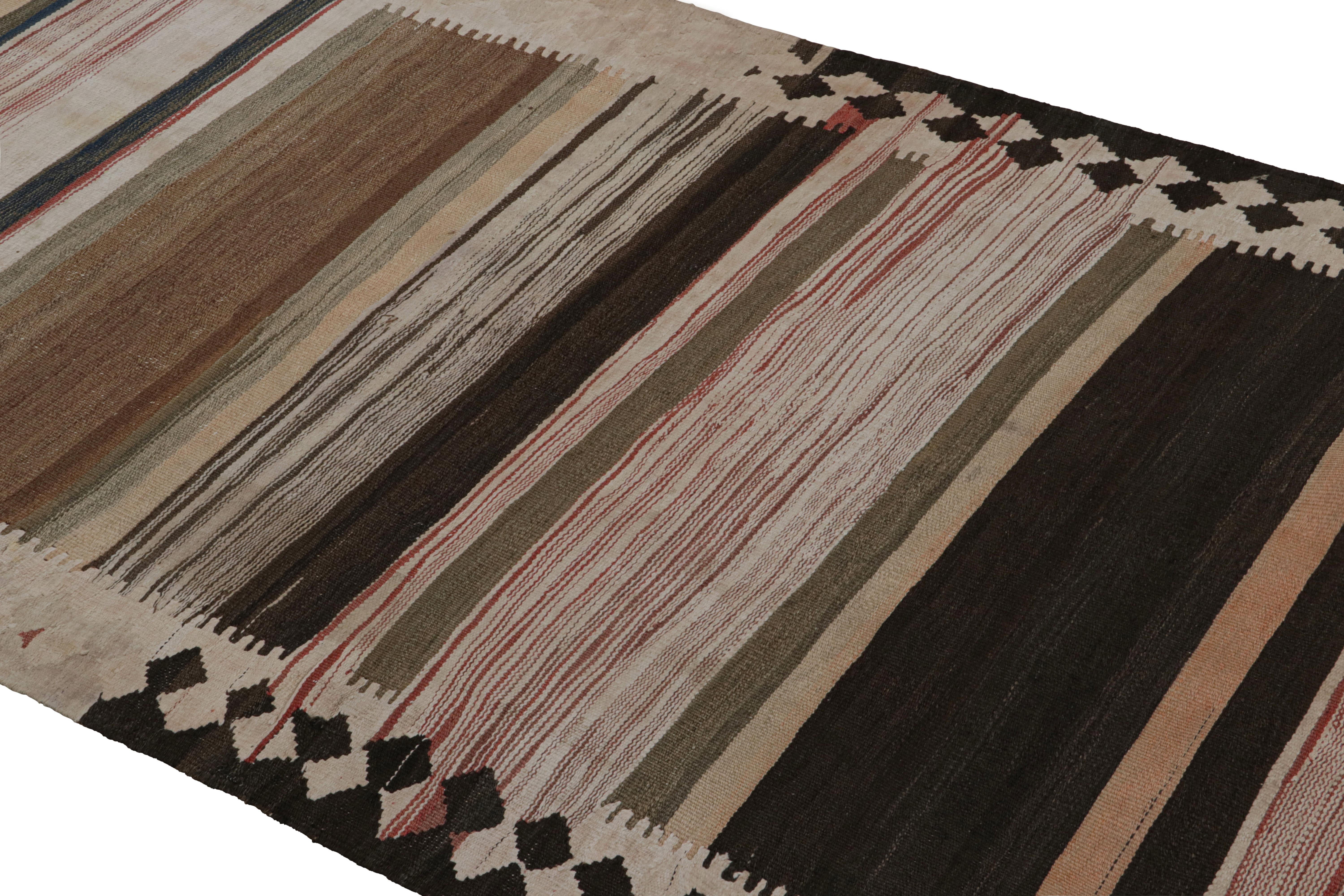 Hand-Woven Vintage Persian tribal Kilim rug, with Stripes, from Rug & Kilim For Sale