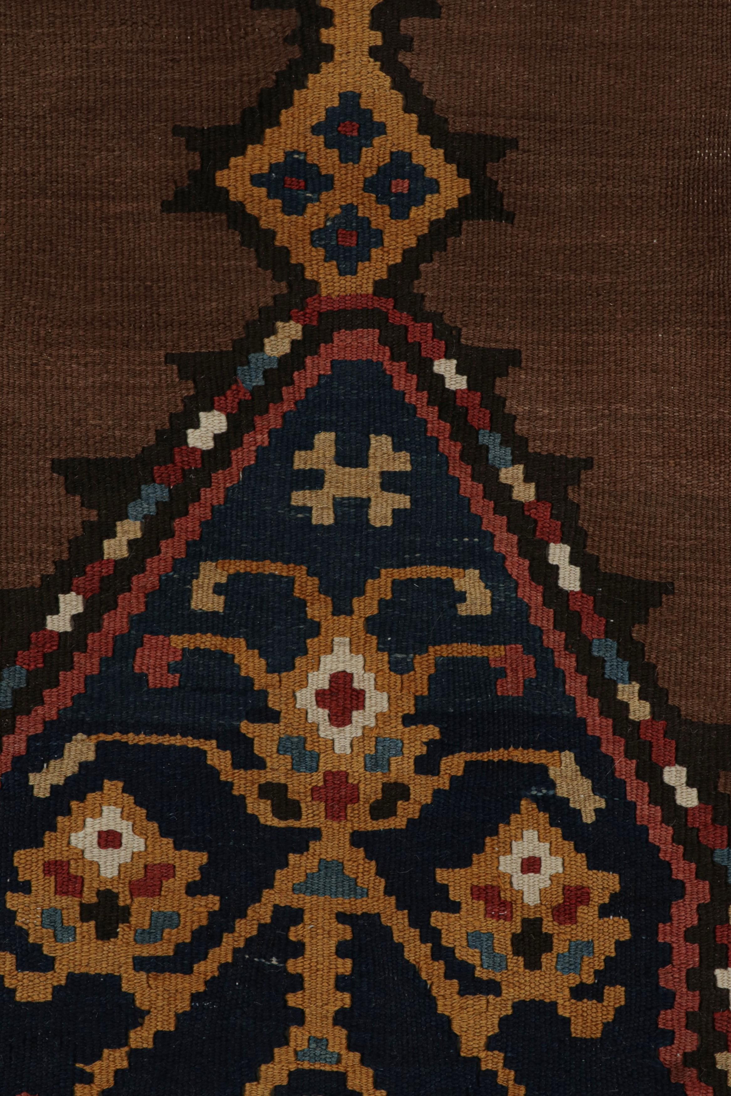 Mid-20th Century Vintage Persian tribal Kilim Runner rug with Medallions from Rug & Kilim For Sale