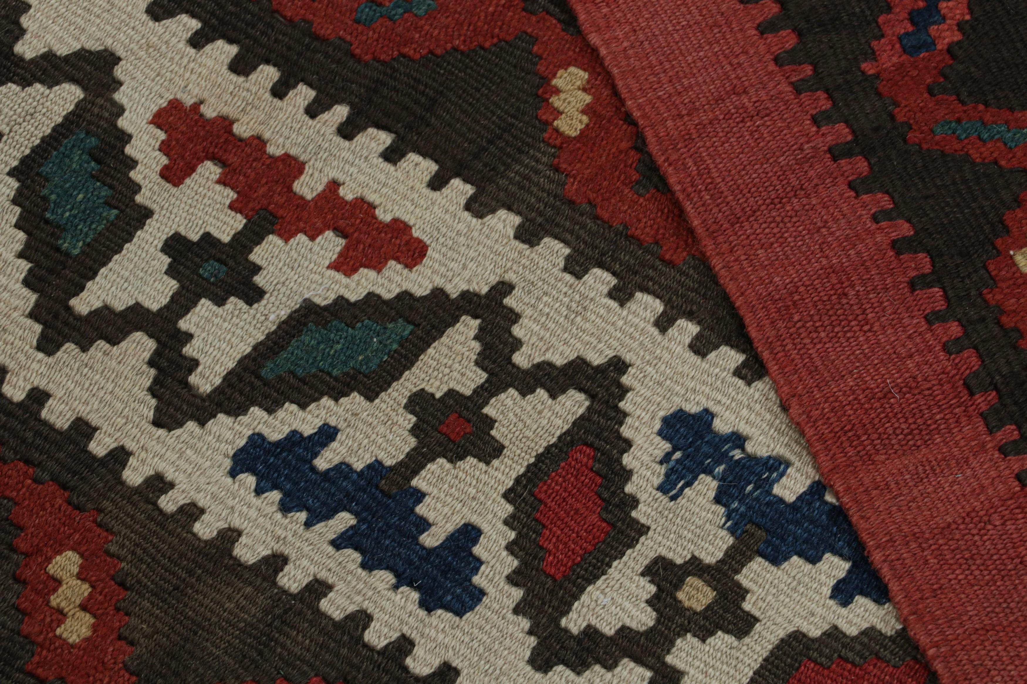Wool Vintage Persian tribal Kilim Runner rug with Medallions from Rug & Kilim For Sale