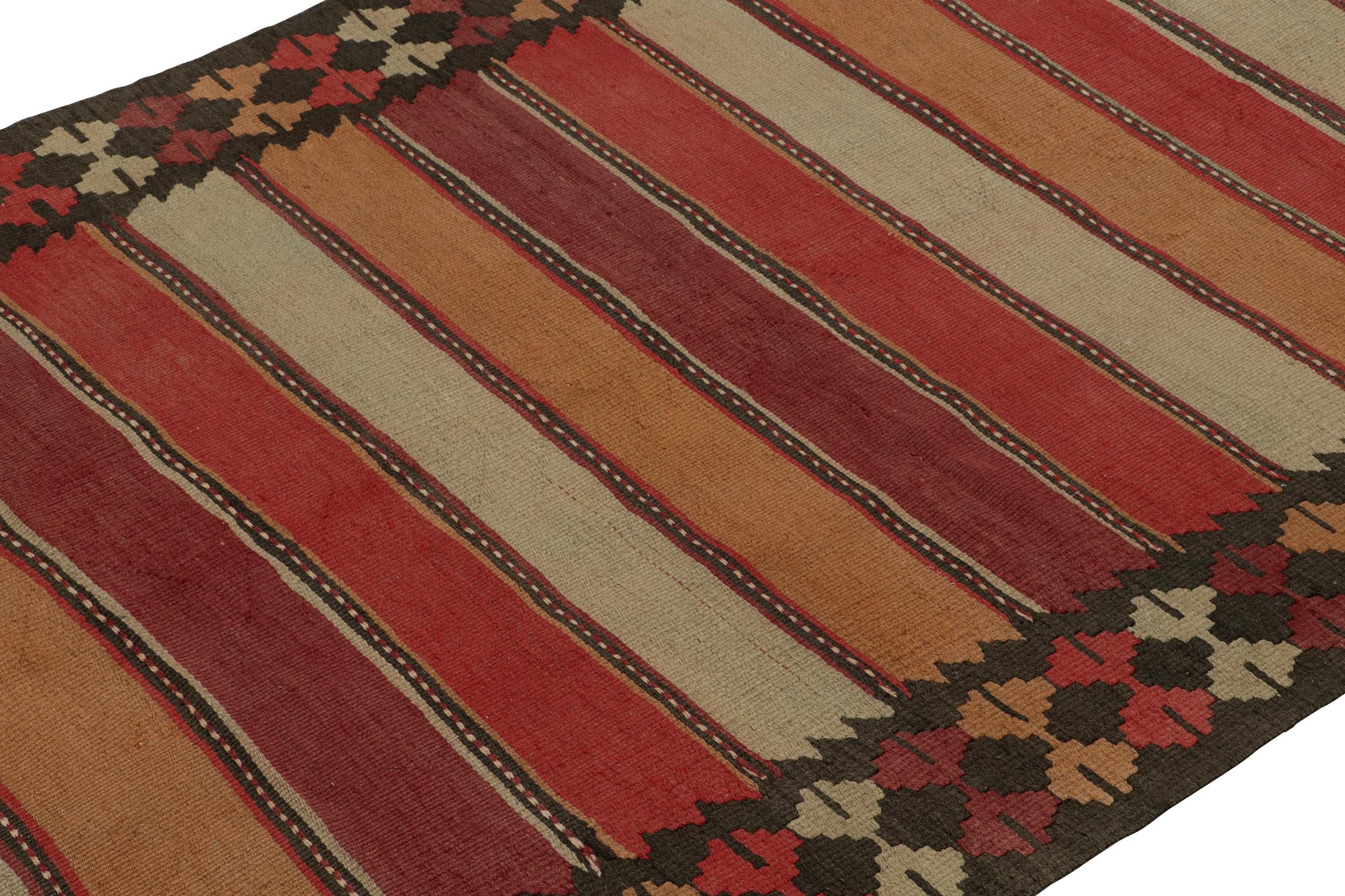 Vintage Persian Tribal Kilim with Stripes and Geometric Patterns by Rug & Kilim In Good Condition For Sale In Long Island City, NY