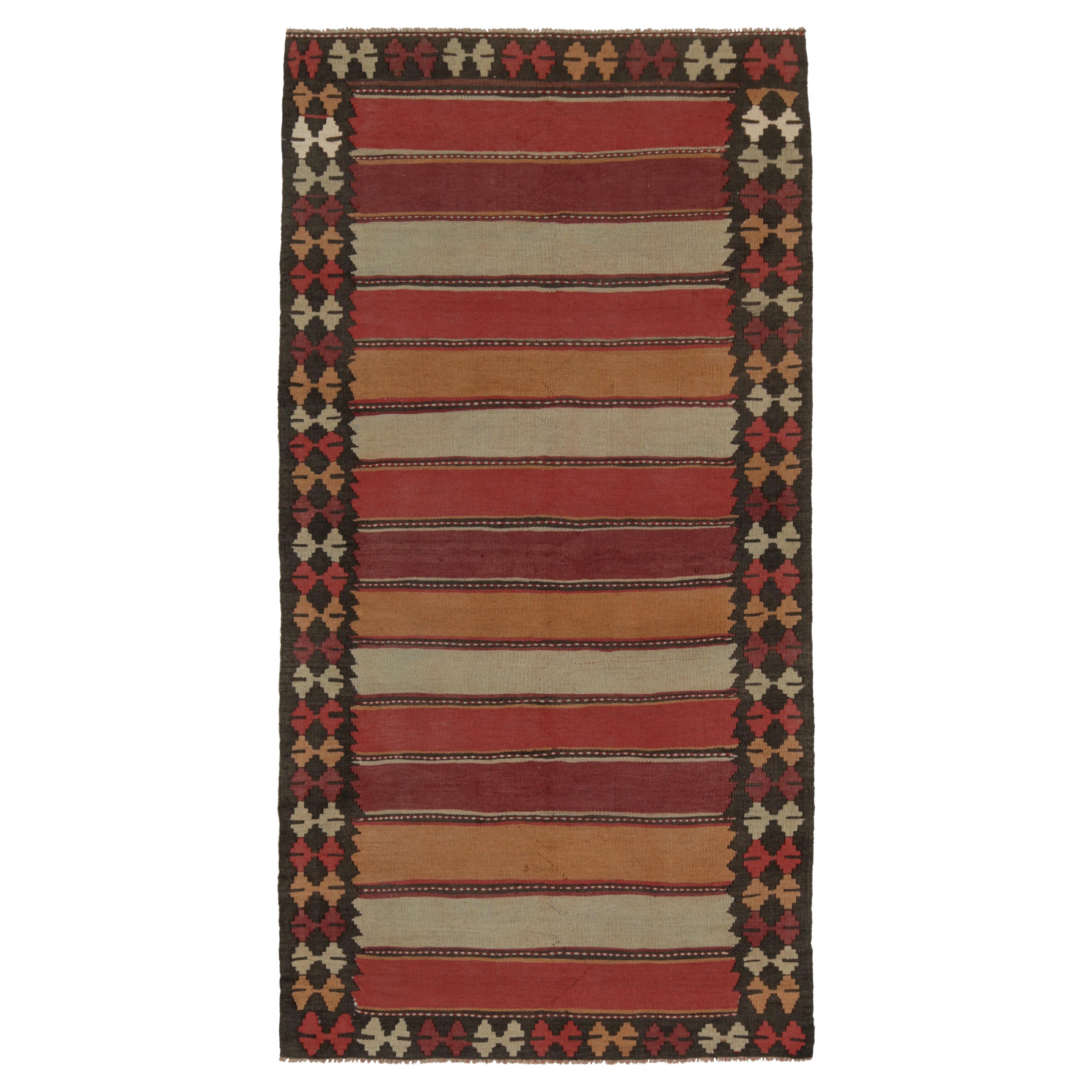 Vintage Persian Tribal Kilim with Stripes and Geometric Patterns by Rug & Kilim For Sale