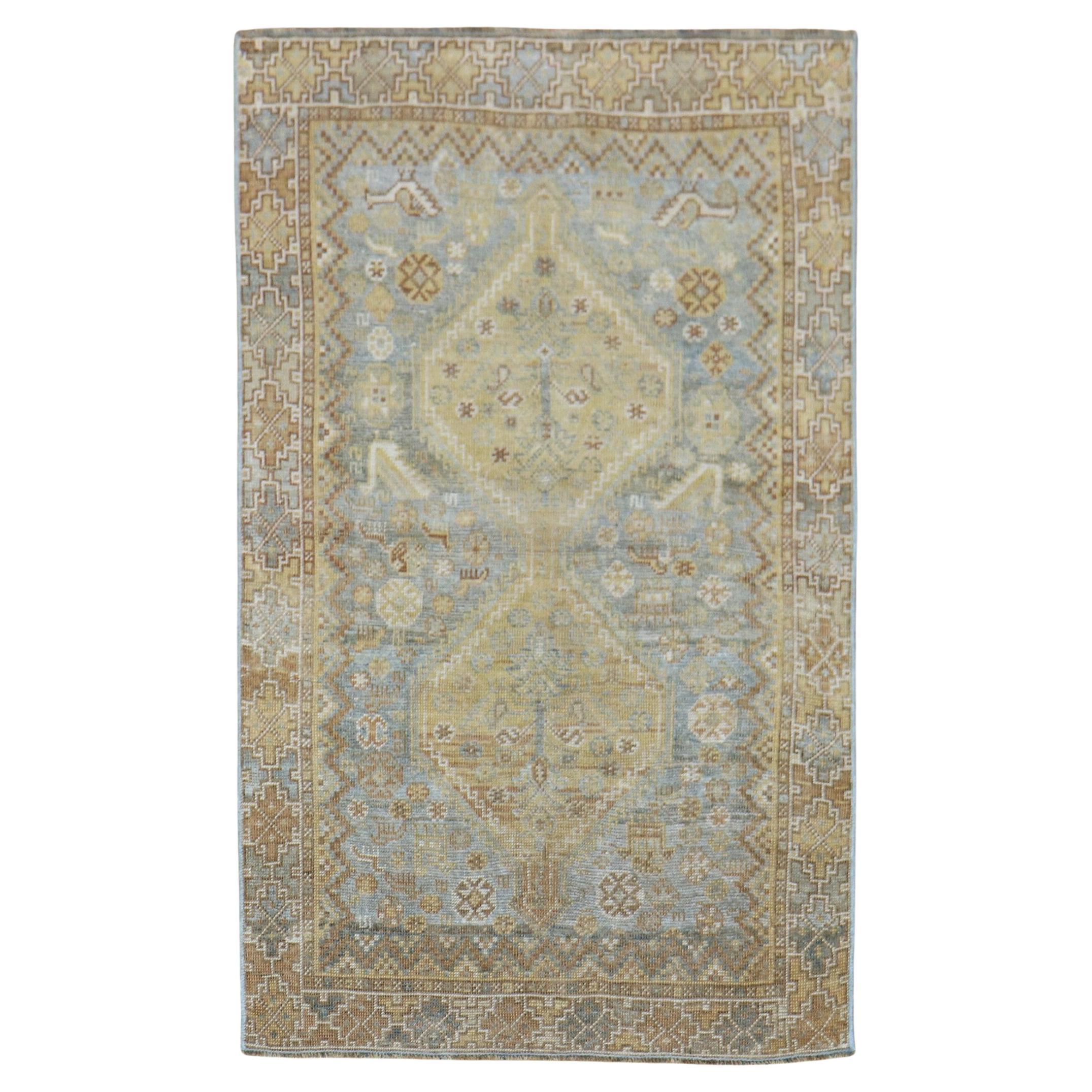 Vintage Persian Tribal Persian Throw Rug For Sale