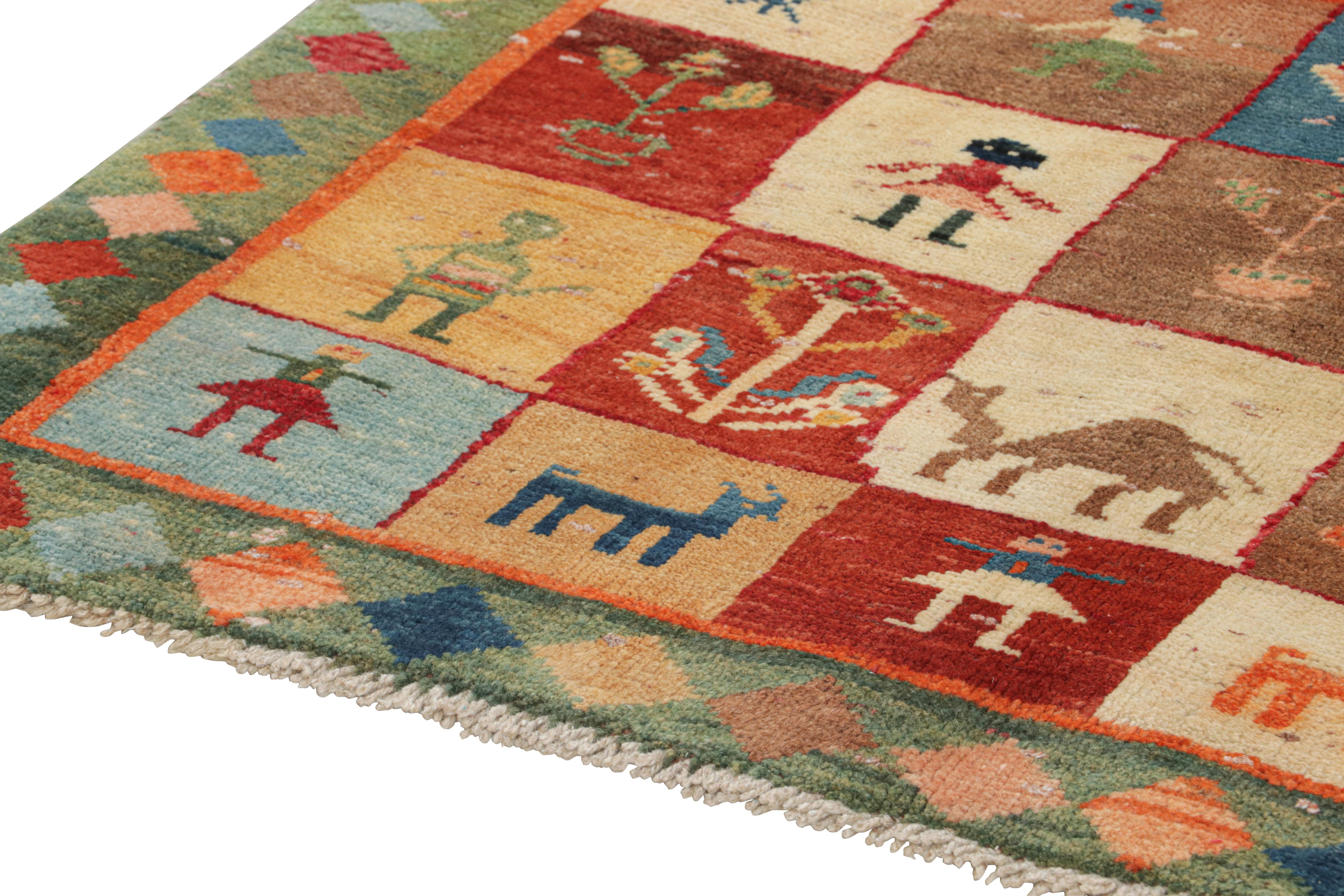 Mid-20th Century Vintage Persian Tribal Rug in Polychromatic Pictorials by Rug & Kilim For Sale