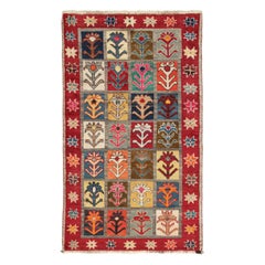 kilim rug ikea Vintage Persian Tribal Rug with Vibrant Geometric-Floral Patterns