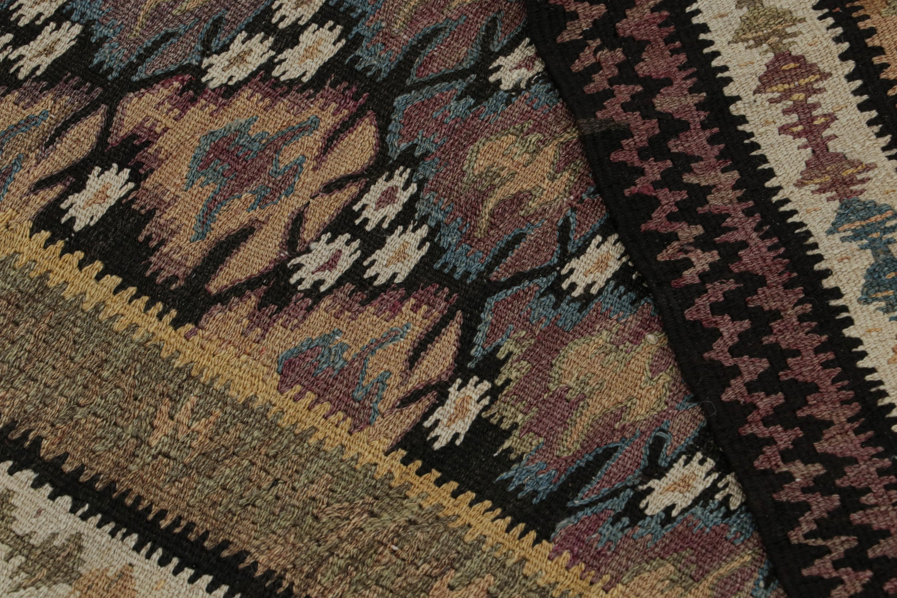 Wool Vintage Persian Tribal Runner Rug, with Geometric Patterns, from Rug & Kilim For Sale