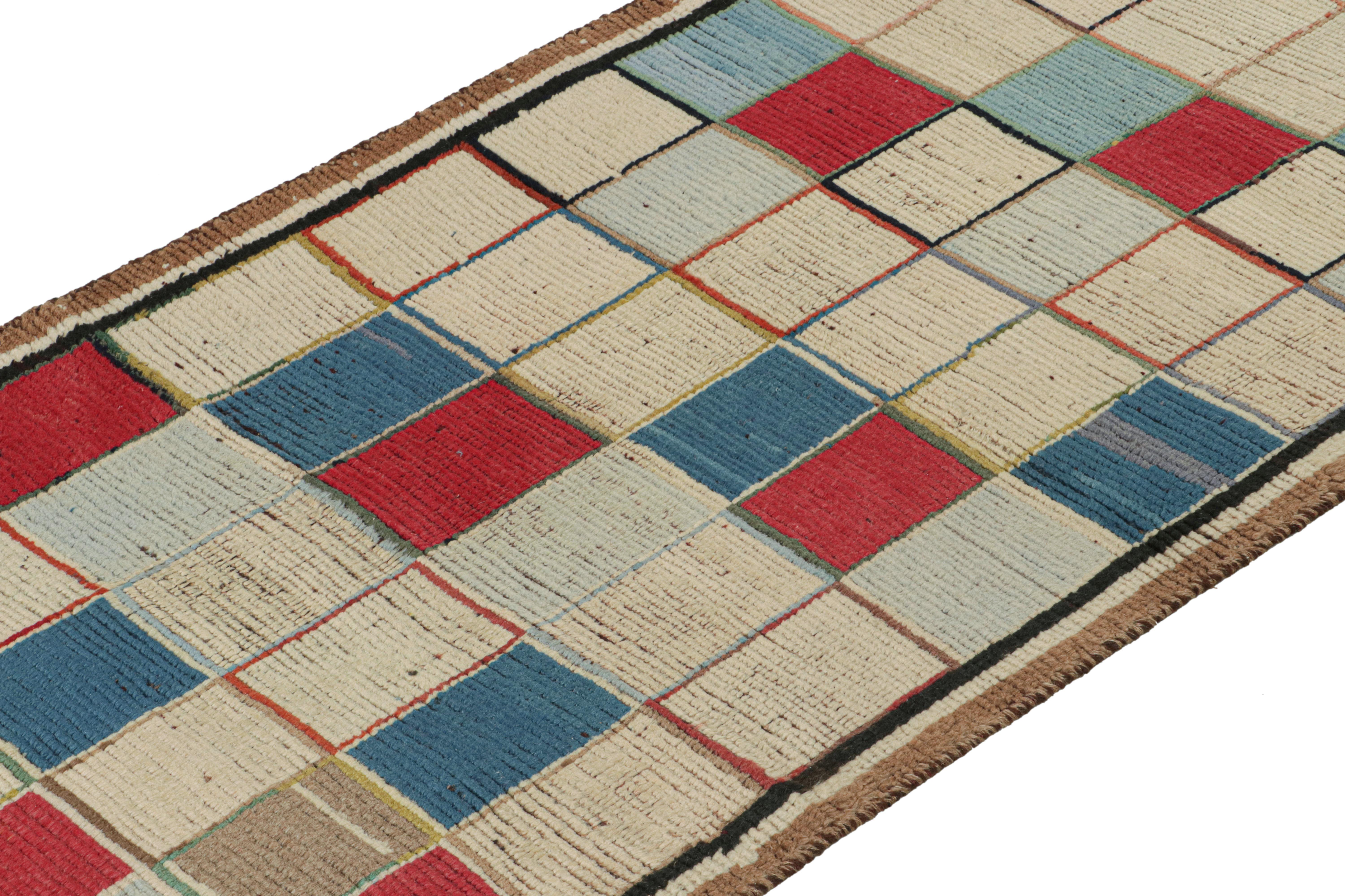 Vintage Persian Tribal Runner with Square Patterns by Rug & Kilim In Good Condition For Sale In Long Island City, NY