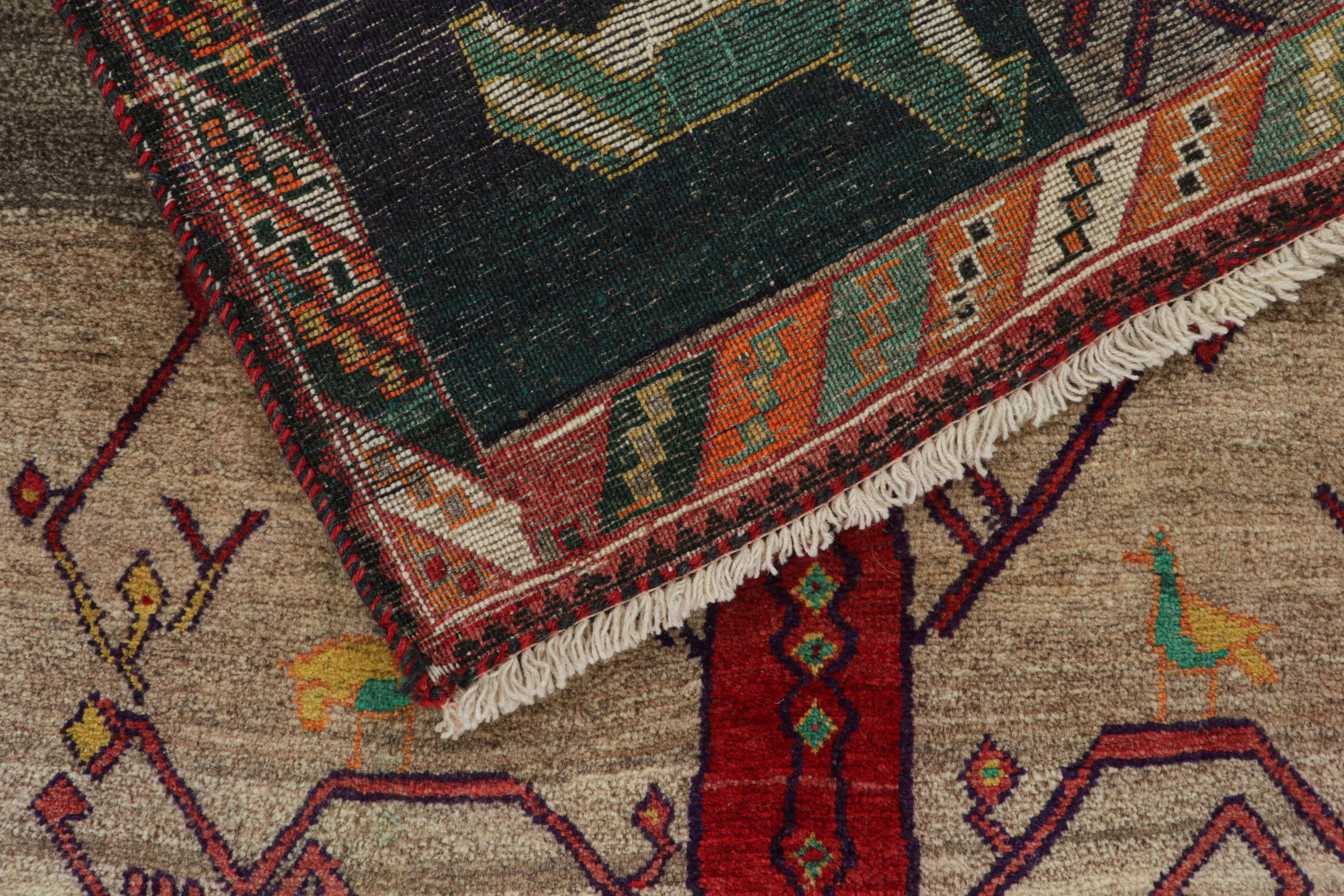 Vintage Persian Tribal Runner with Vibrant Pictorials For Sale 1