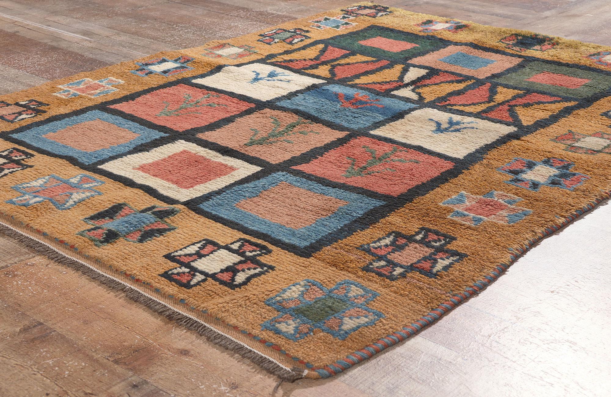 Vintage Persian Tribal Shiraz Rug with Nomadic Charm For Sale 1