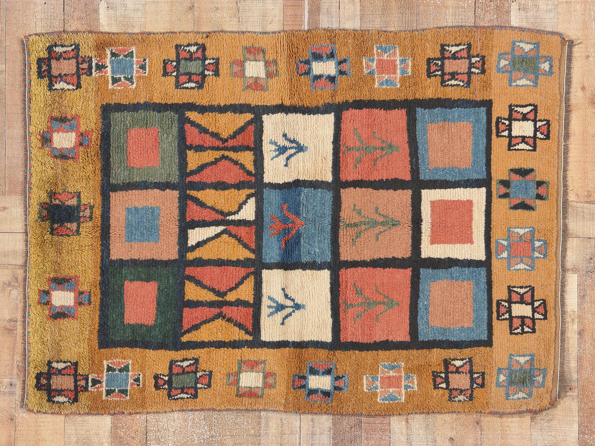 Vintage Persian Tribal Shiraz Rug with Nomadic Charm For Sale 3