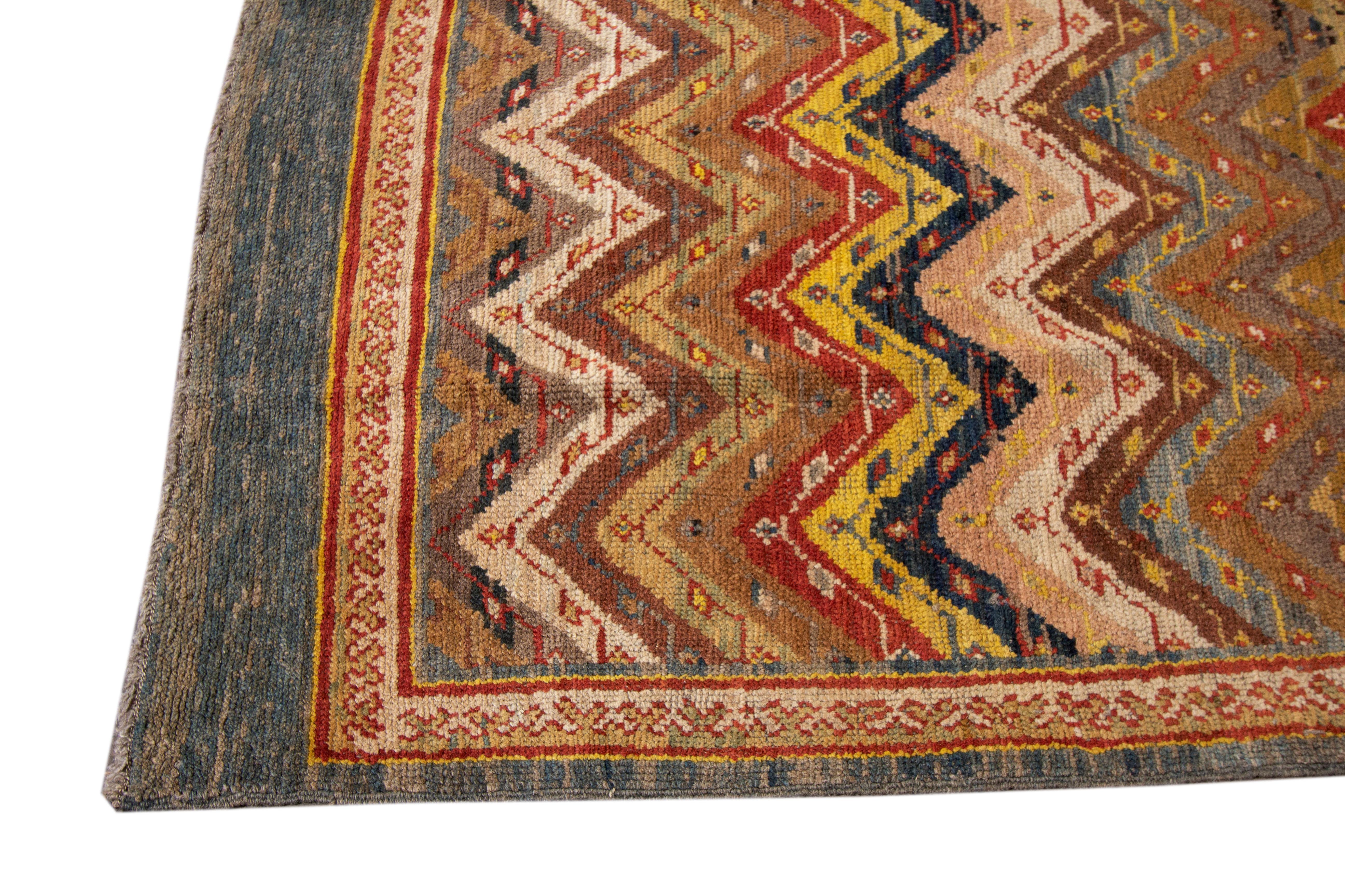 Asian Vintage Persian Tribal Wool Rug For Sale