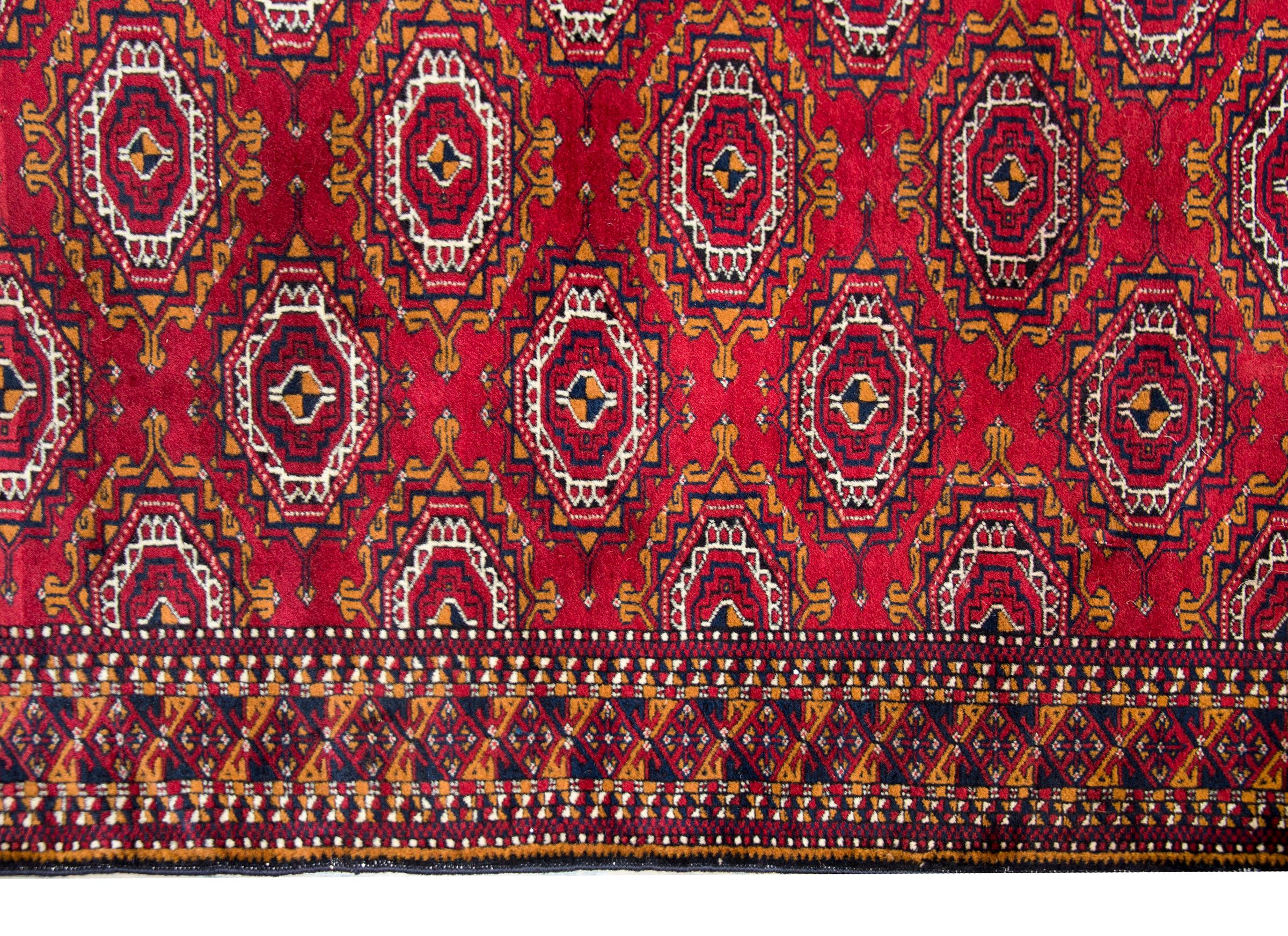 Hand-Knotted Vintage Persian Turkmen Rug For Sale