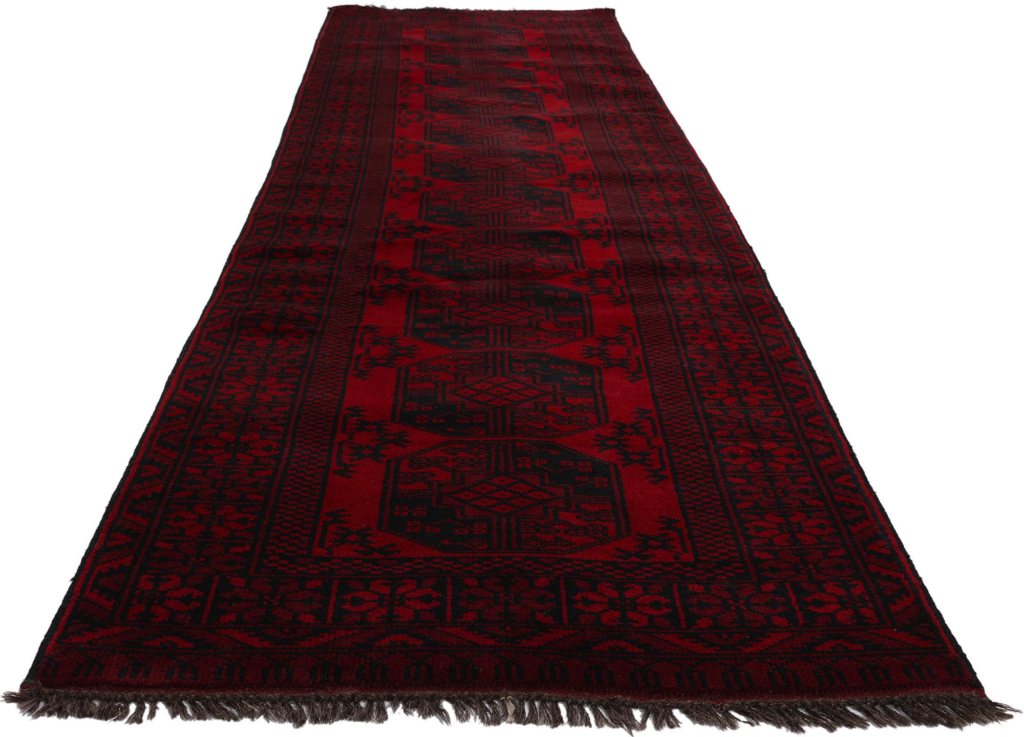 20th Century Vintage Persian Turkoman Rug, Dark and Moody Nomad Meets Tribal Enchantment For Sale