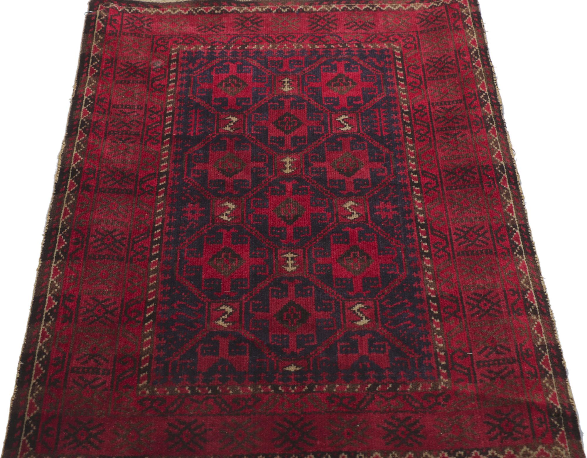 20th Century Vintage Persian Turkoman Rug For Sale