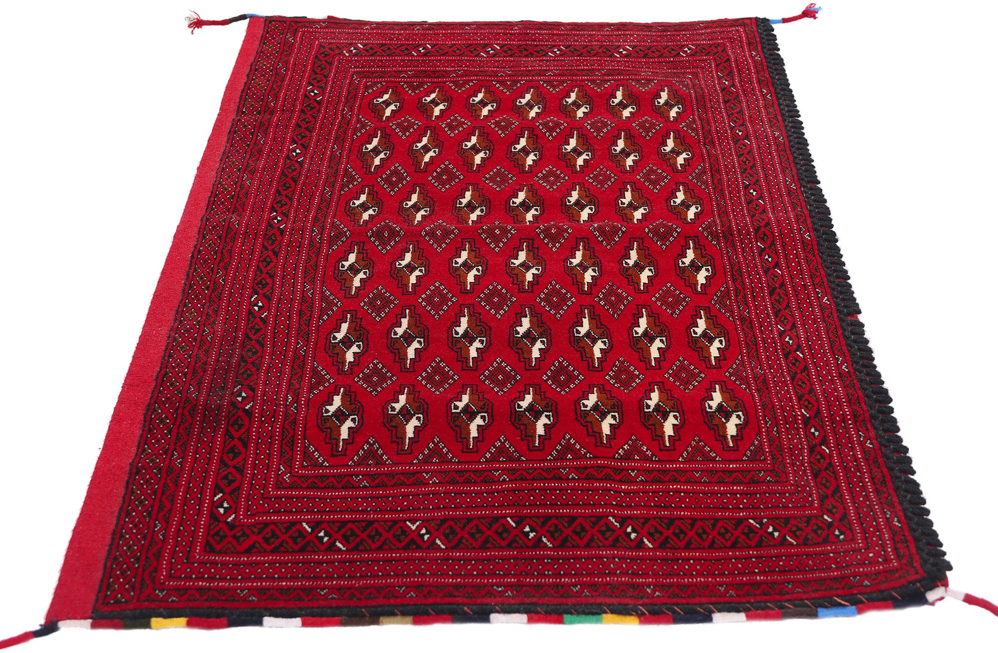 Vintage Persisch Turkoman Tekke Teppich (Stammeskunst) im Angebot