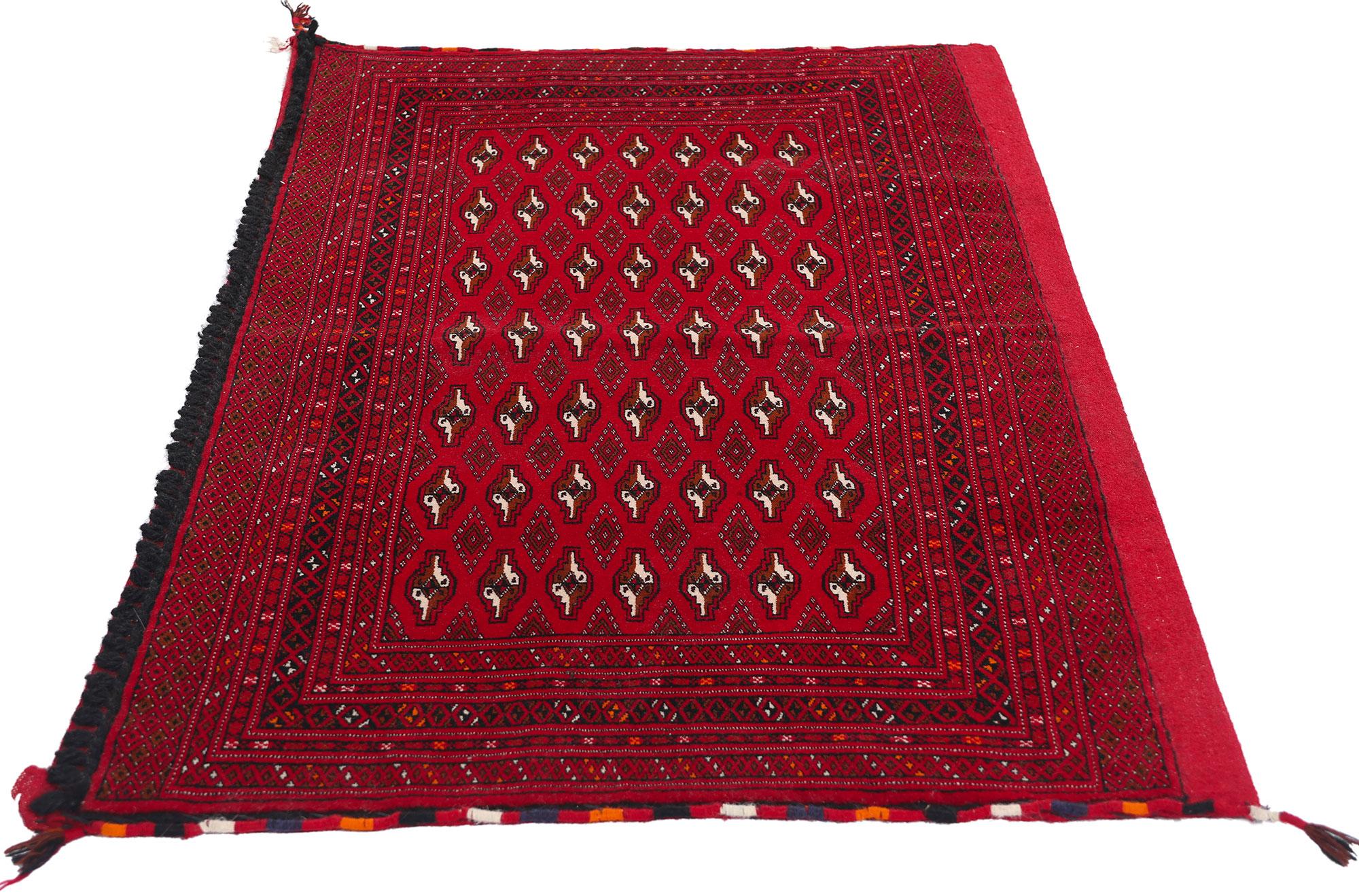 Vintage Persisch Turkoman Tekke Teppich (Stammeskunst) im Angebot