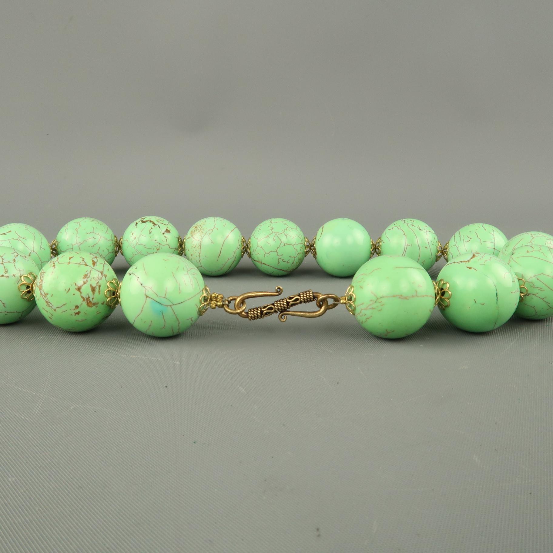 VINTAGE Persian Turquoise Ball Bead Necklace In Good Condition In San Francisco, CA