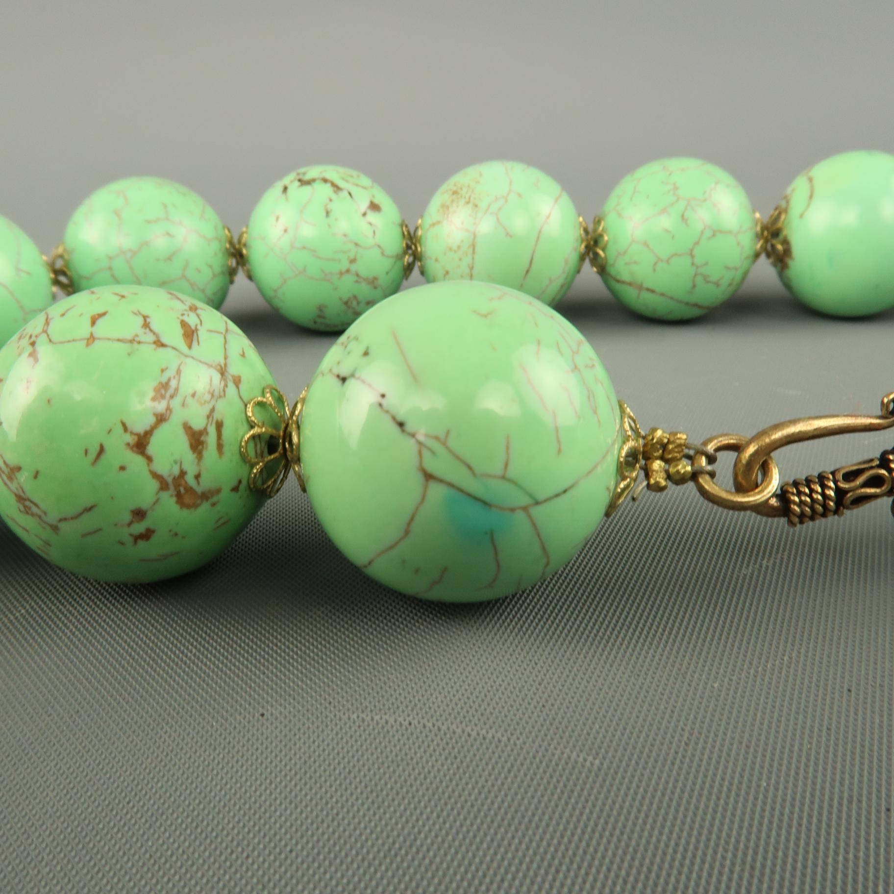 Women's VINTAGE Persian Turquoise Ball Bead Necklace