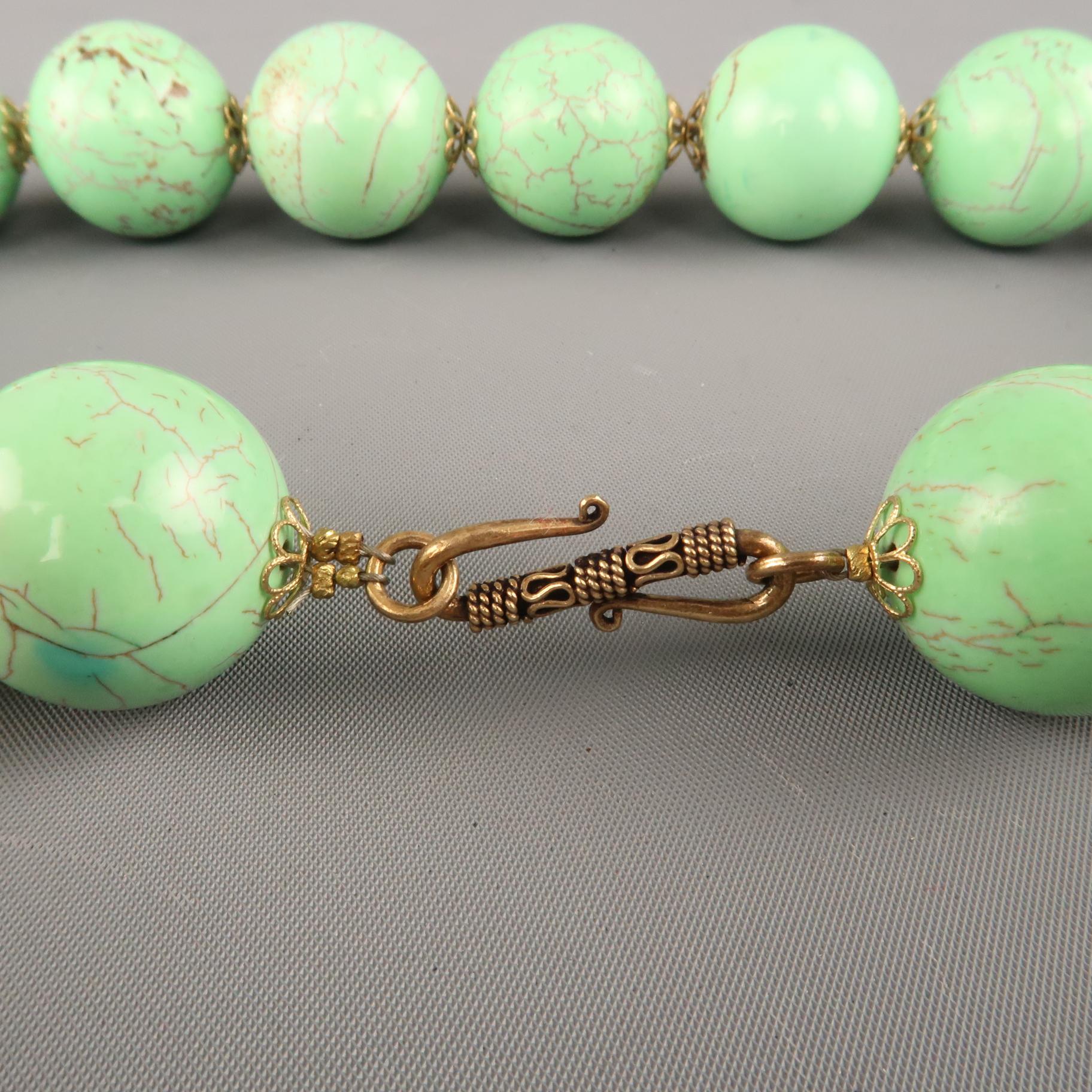 VINTAGE Persian Turquoise Ball Bead Necklace 1