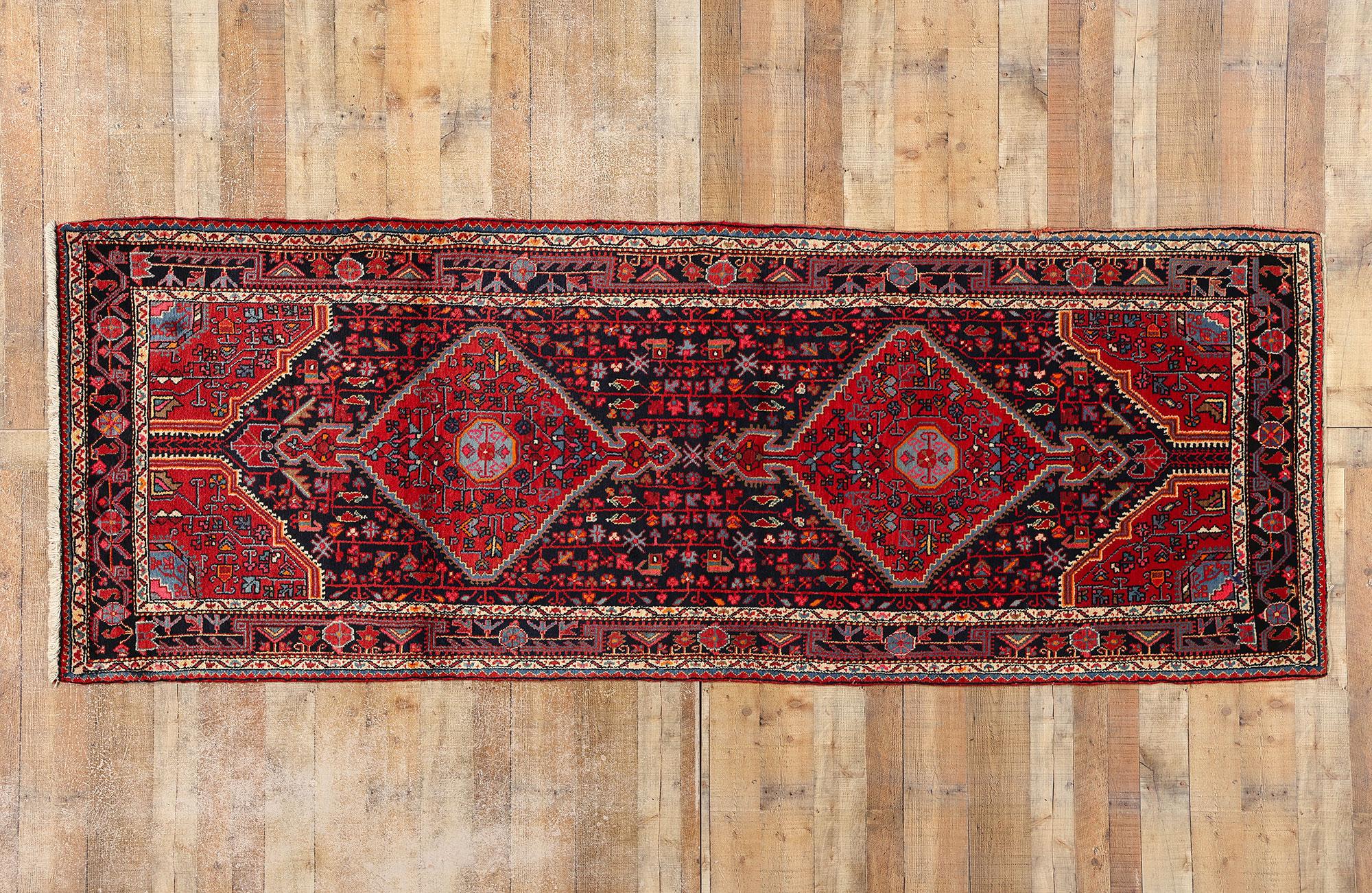 Vintage Persian Carpet Runner Hamadan Rig For Sale 3