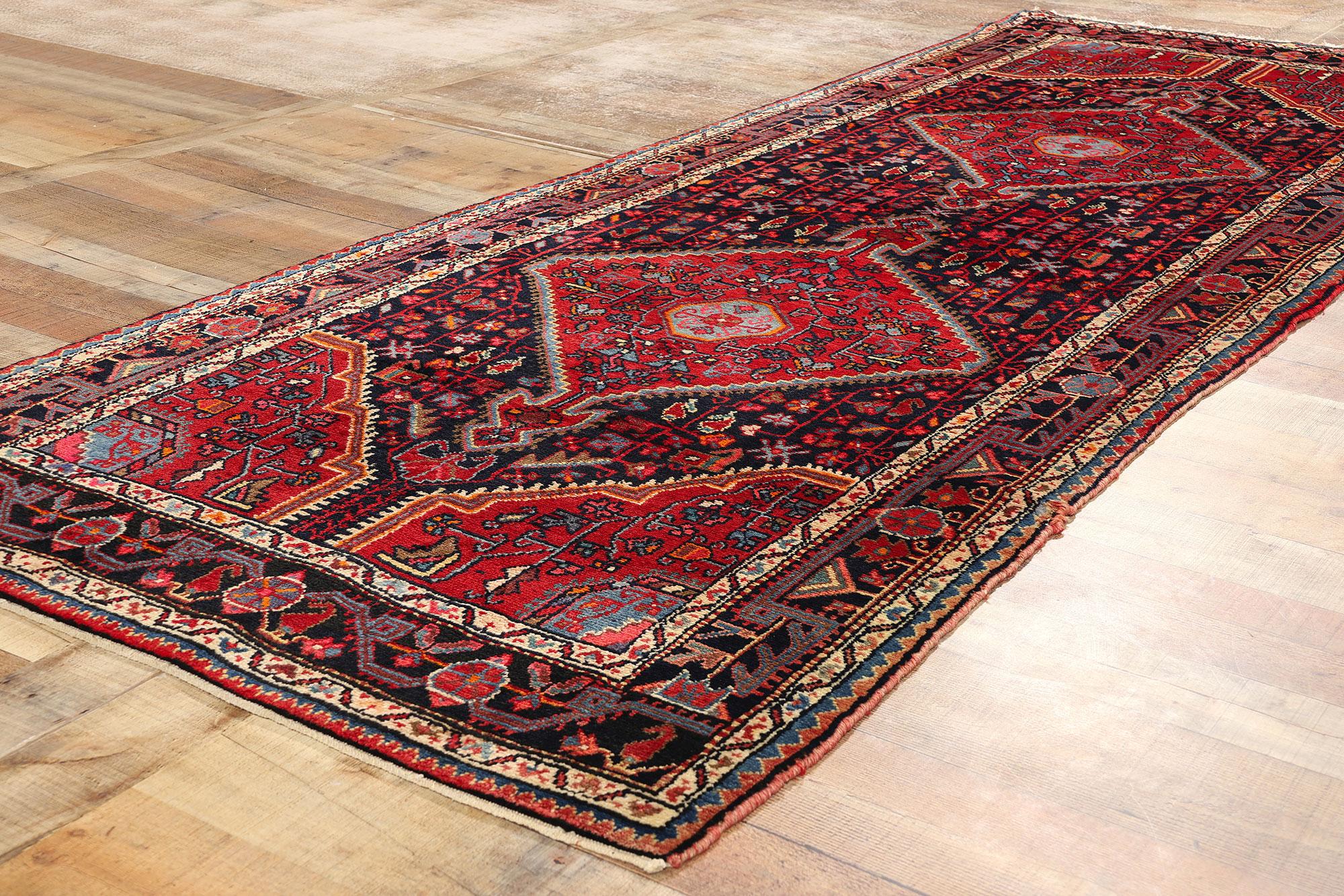 Vintage Persian Carpet Runner Hamadan Rig For Sale 1