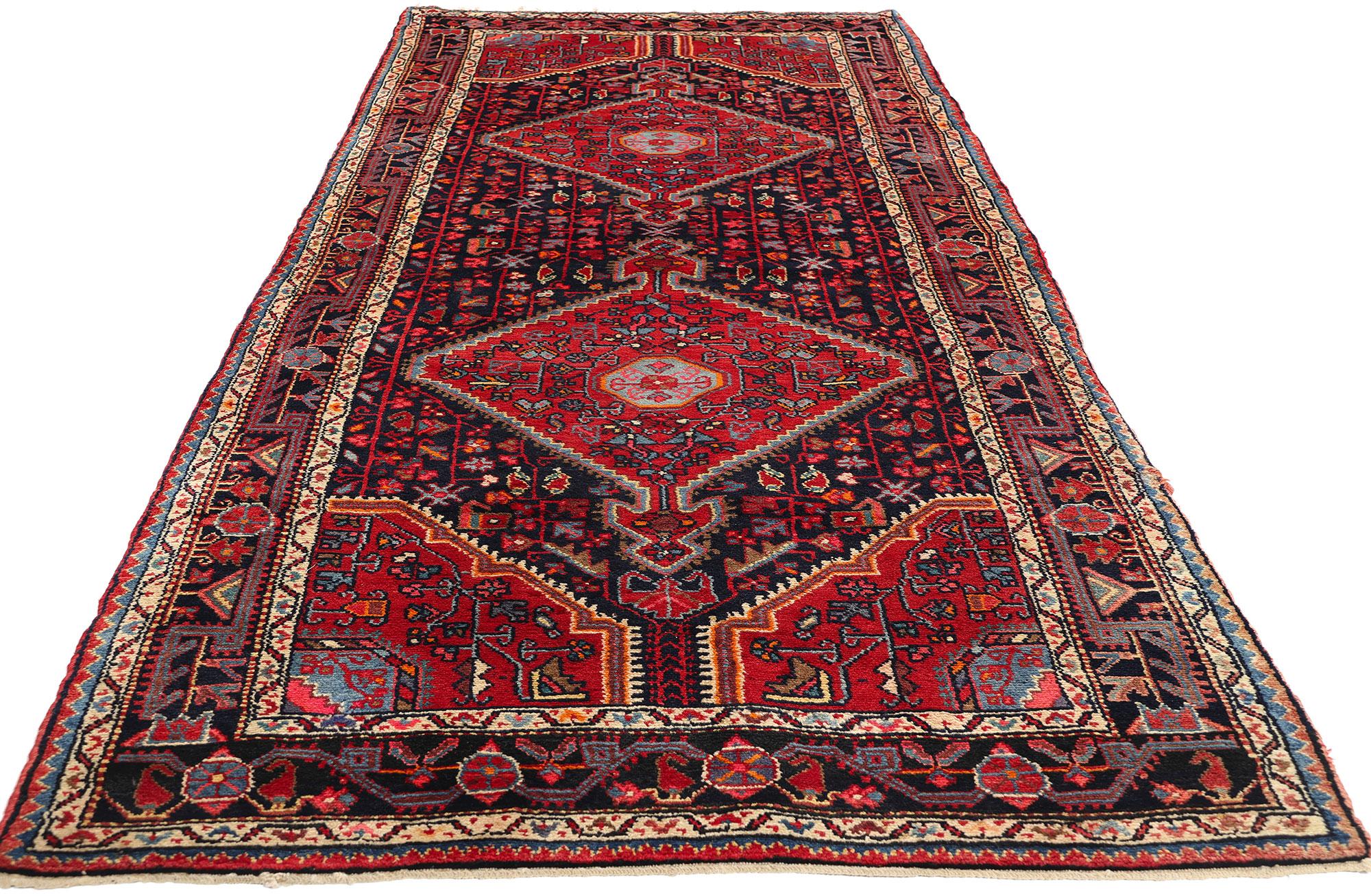 Modern Vintage Persian Carpet Runner Hamadan Rig For Sale