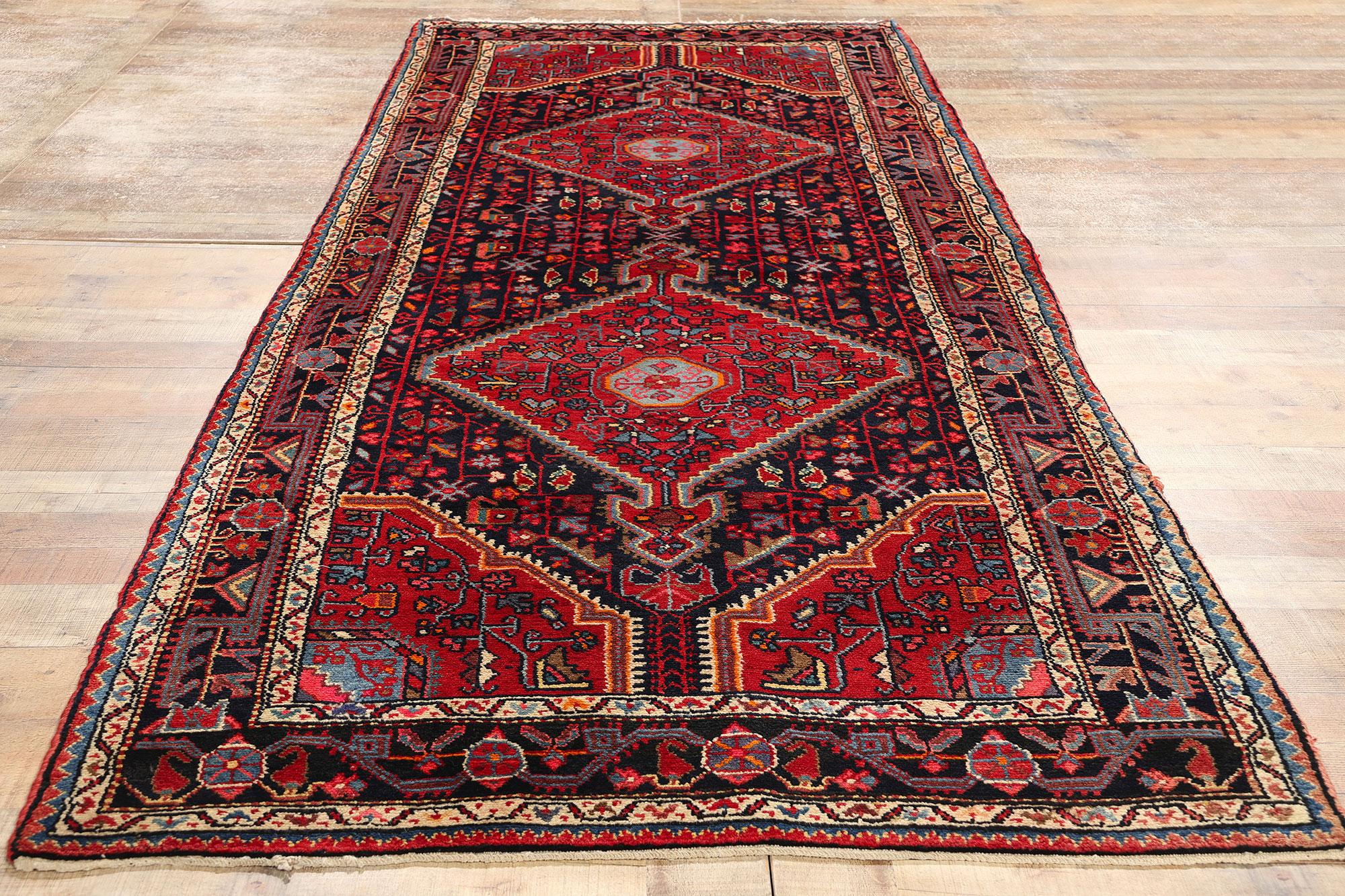 Vintage Persian Carpet Runner Hamadan Rig For Sale 2