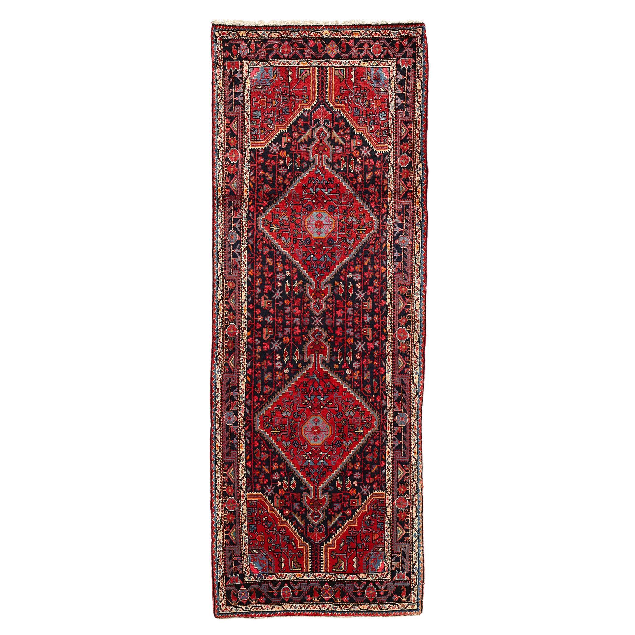 Vintage Persian Carpet Runner Hamadan Rig