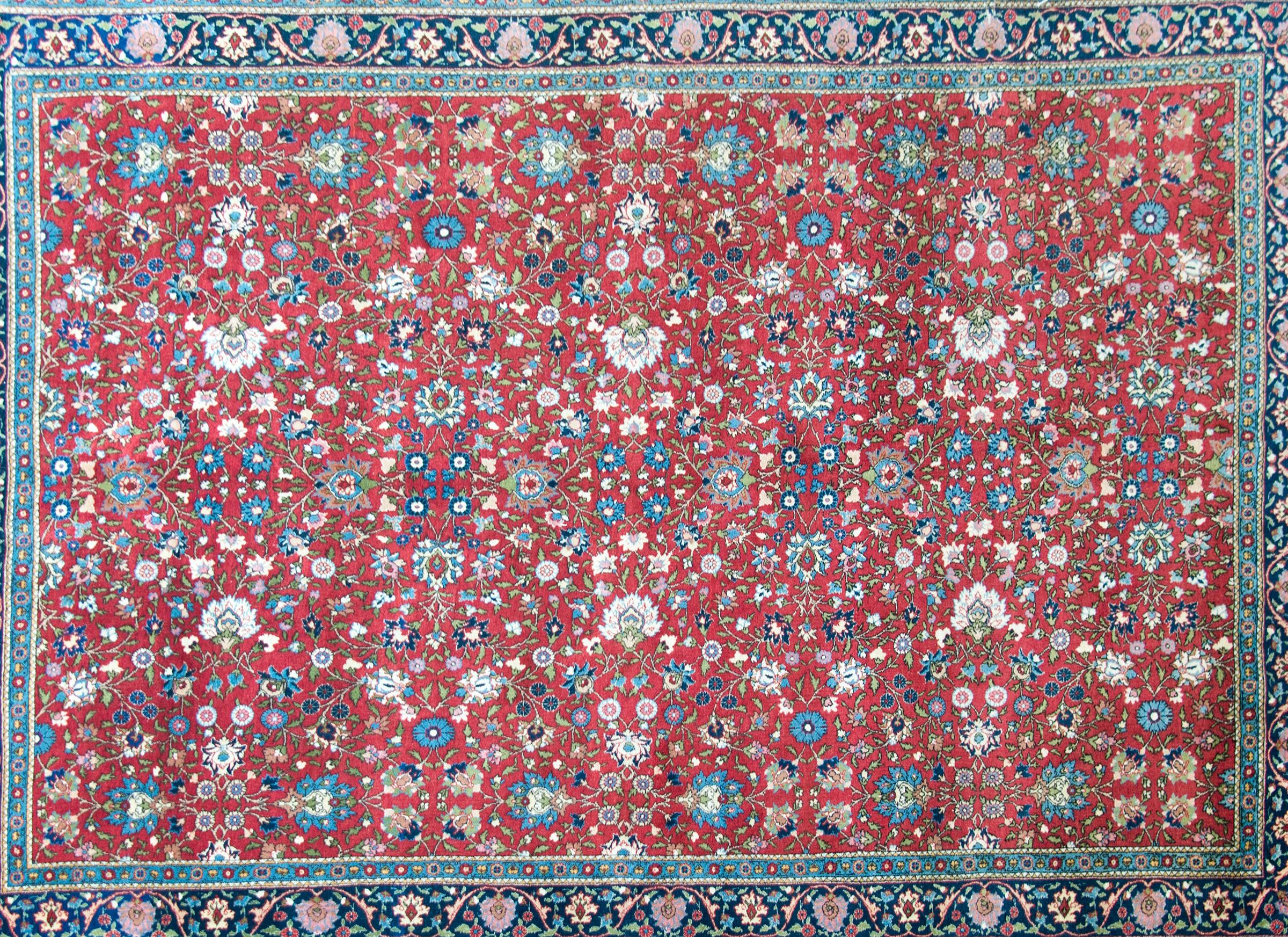 Tribal Vintage Persian Varamin Rug For Sale