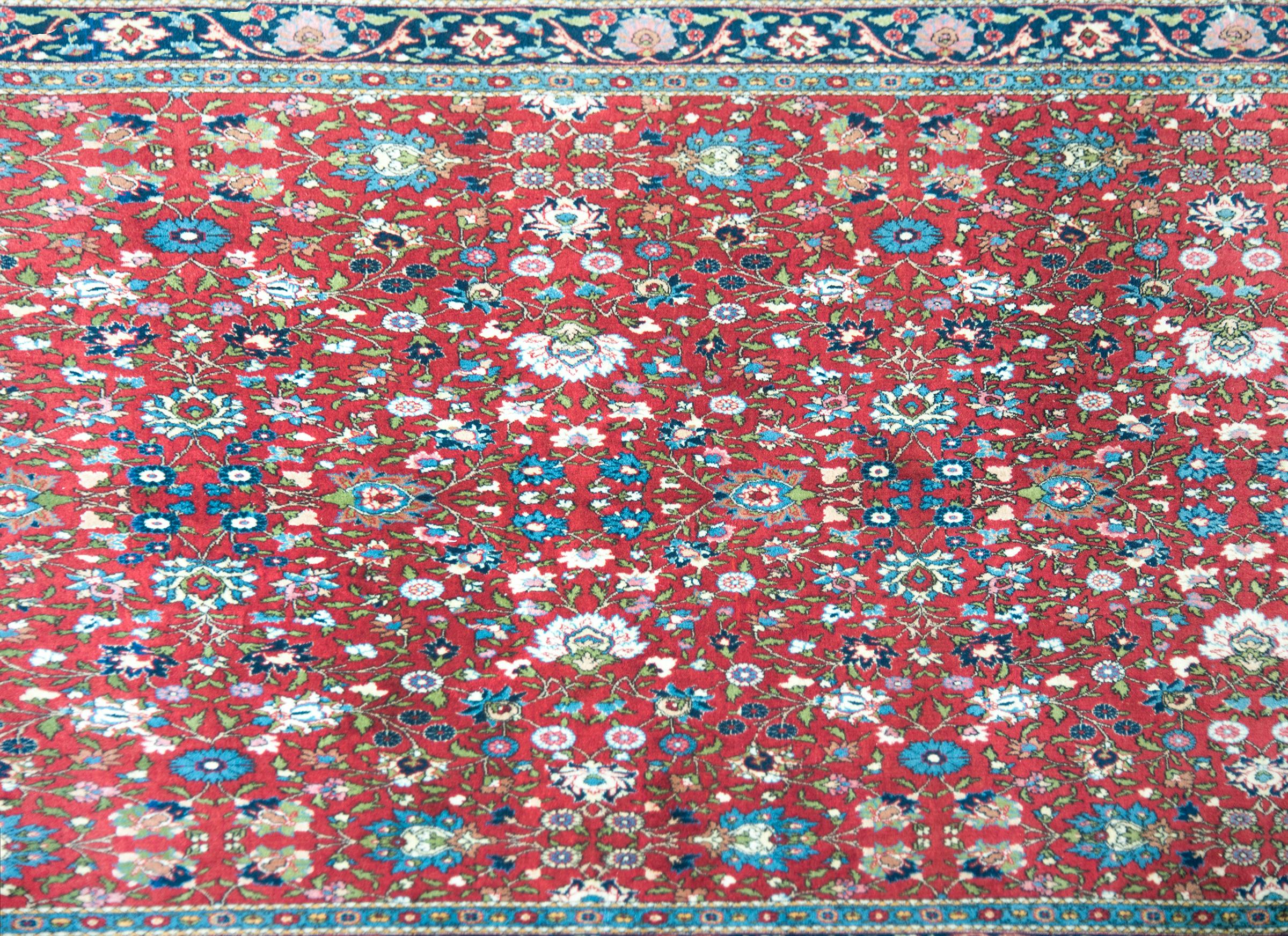 Wool Vintage Persian Varamin Rug For Sale