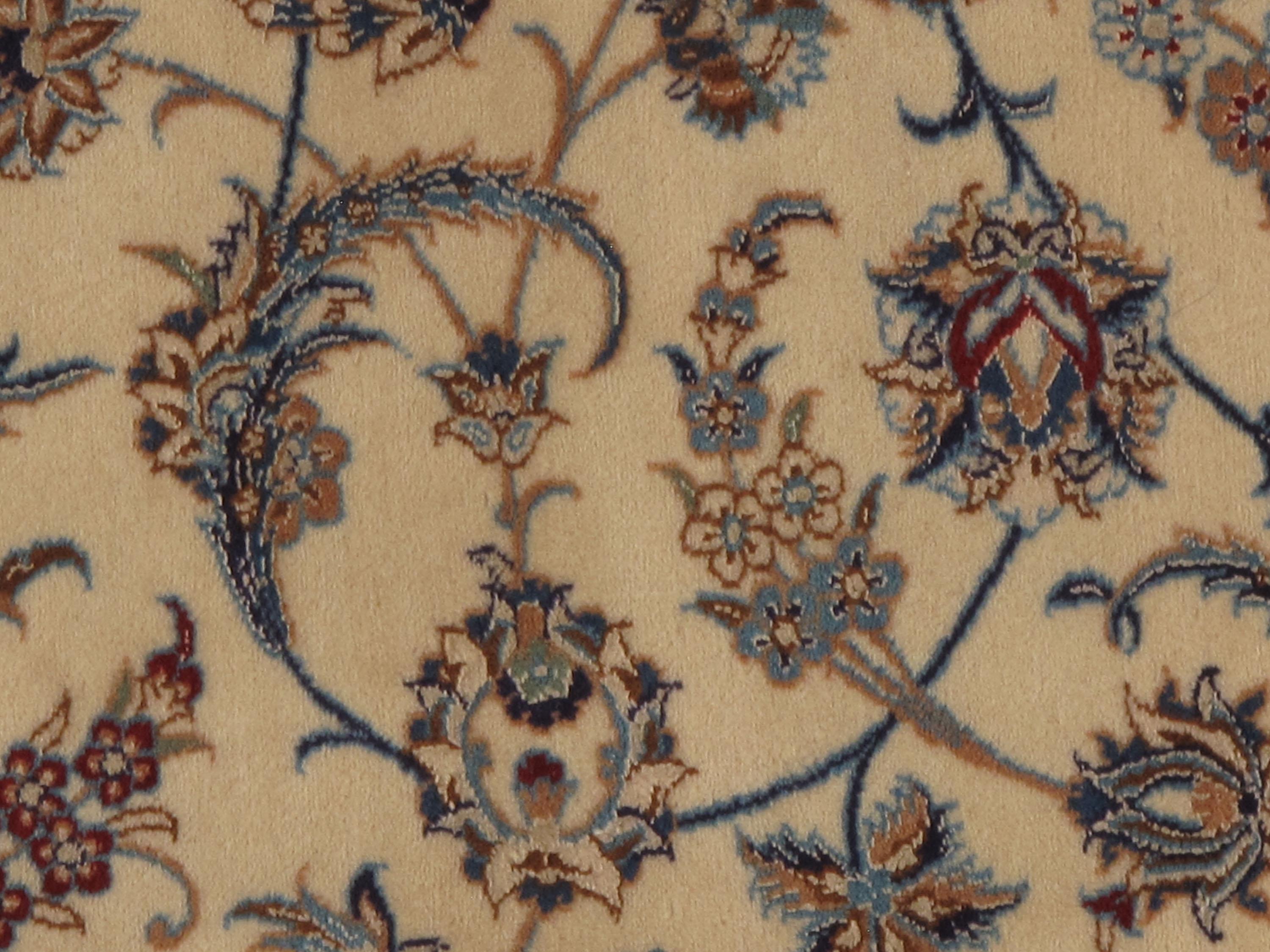 Vintage Persian Wool & Silk Nain Rug  4' x 6' For Sale 2