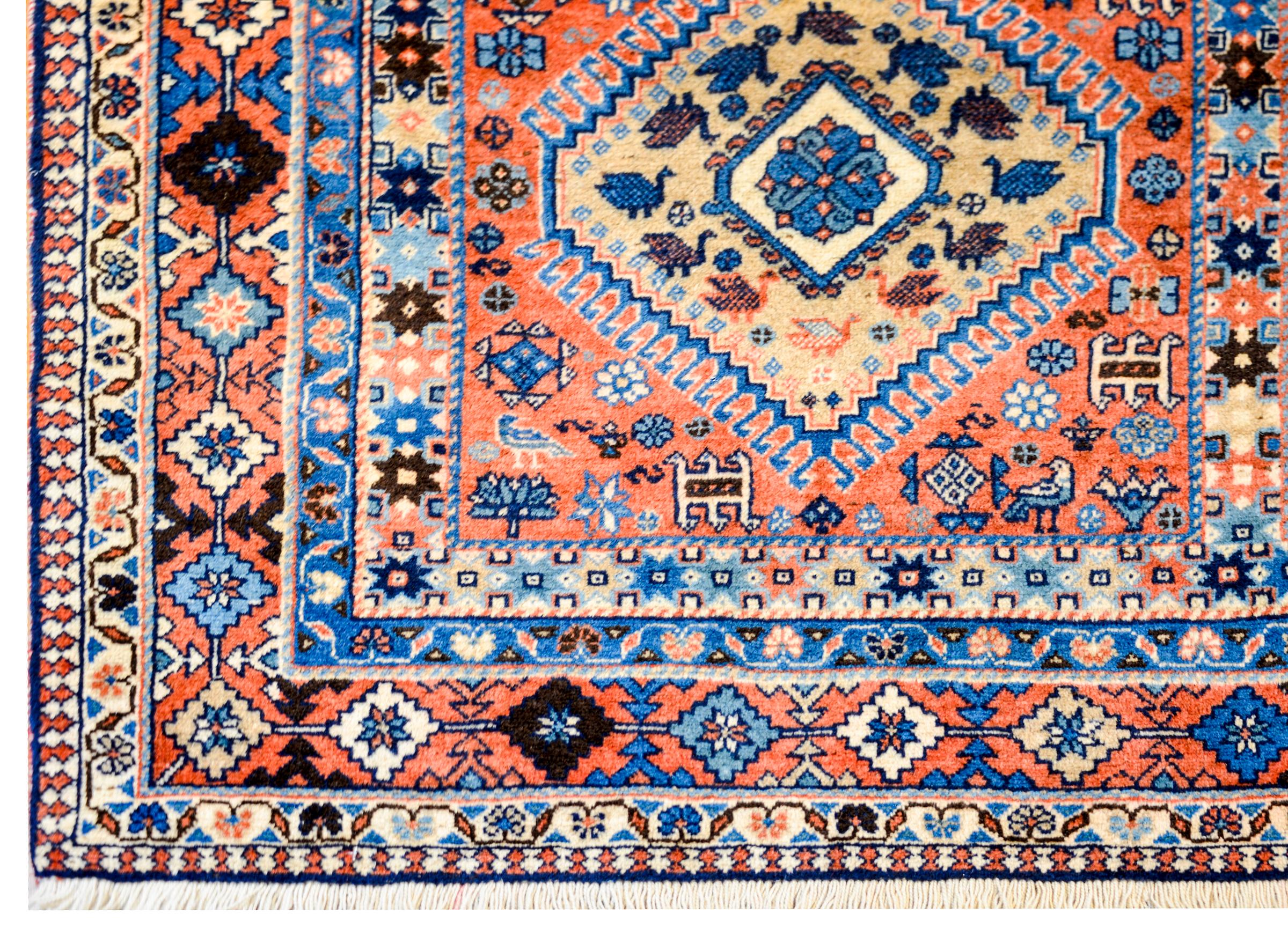 Vegetable Dyed Vintage Persian Yalameh Rug