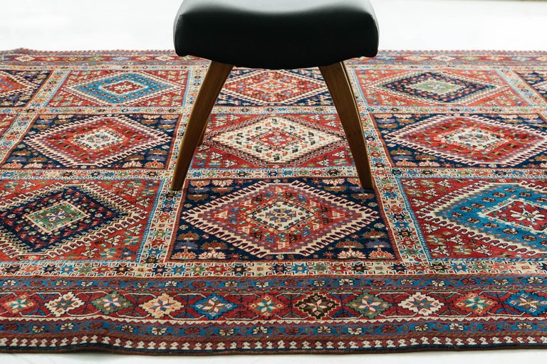 Vintage Persian Yalameh Shiraz Rug For Sale at 1stDibs