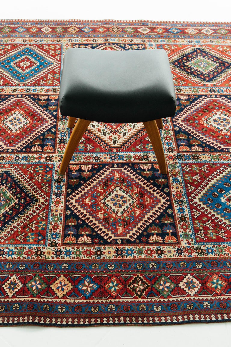 Vintage Persian Yalameh Shiraz Rug For Sale at 1stDibs