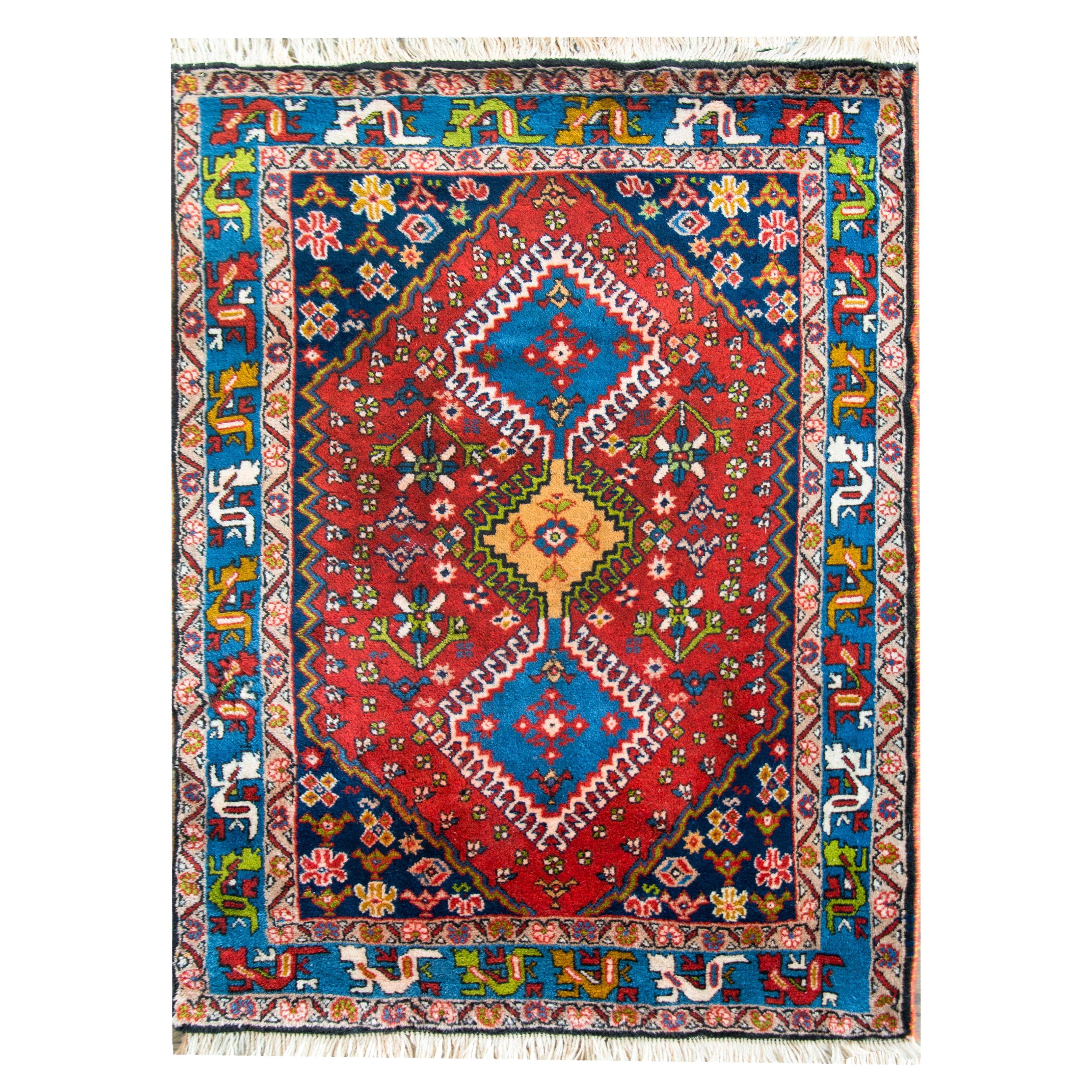 Vintage Persian Yallameh Rug For Sale