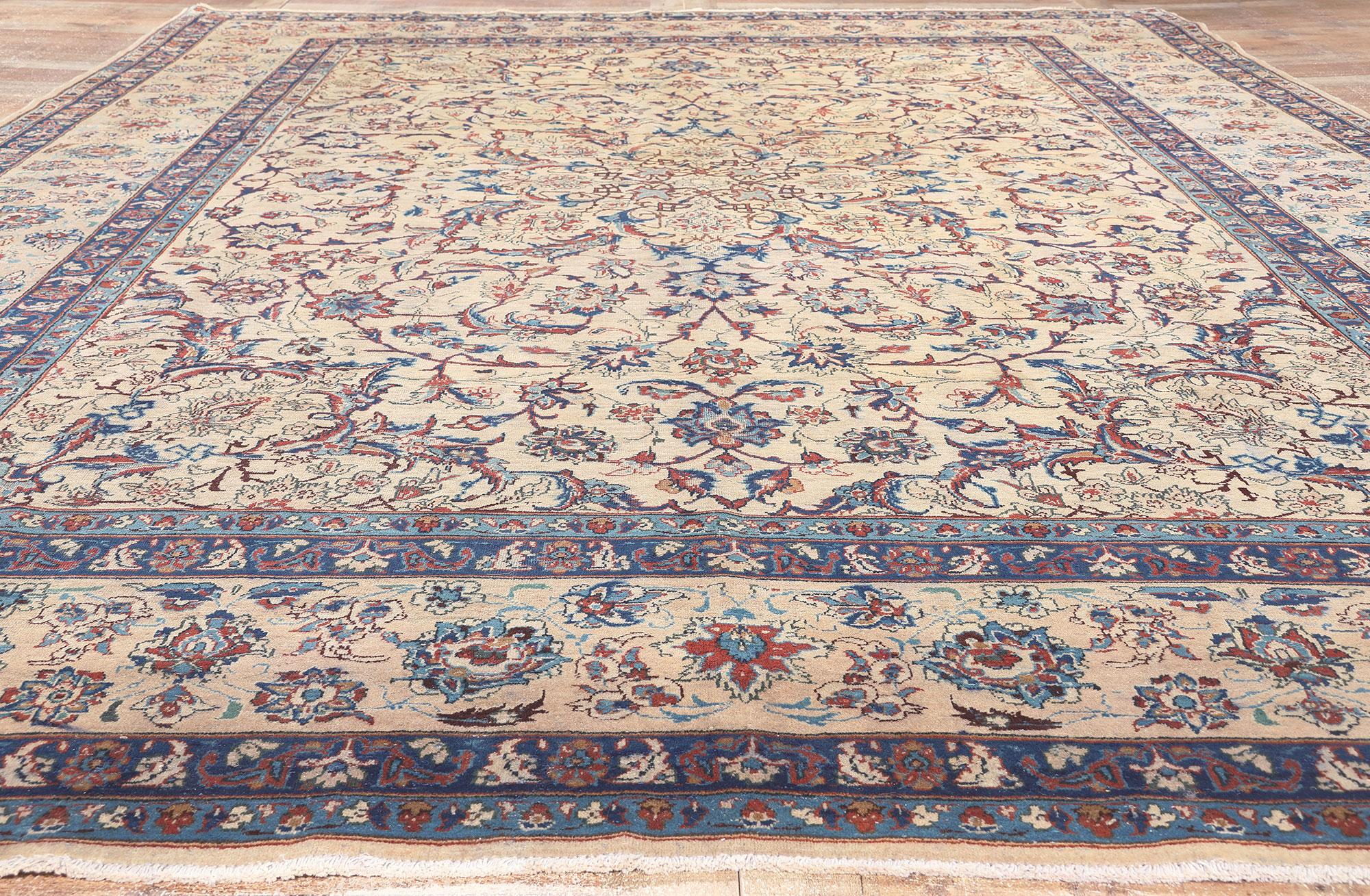 Laine Tapis persan Yazd, 09'09 x 13'10 en vente