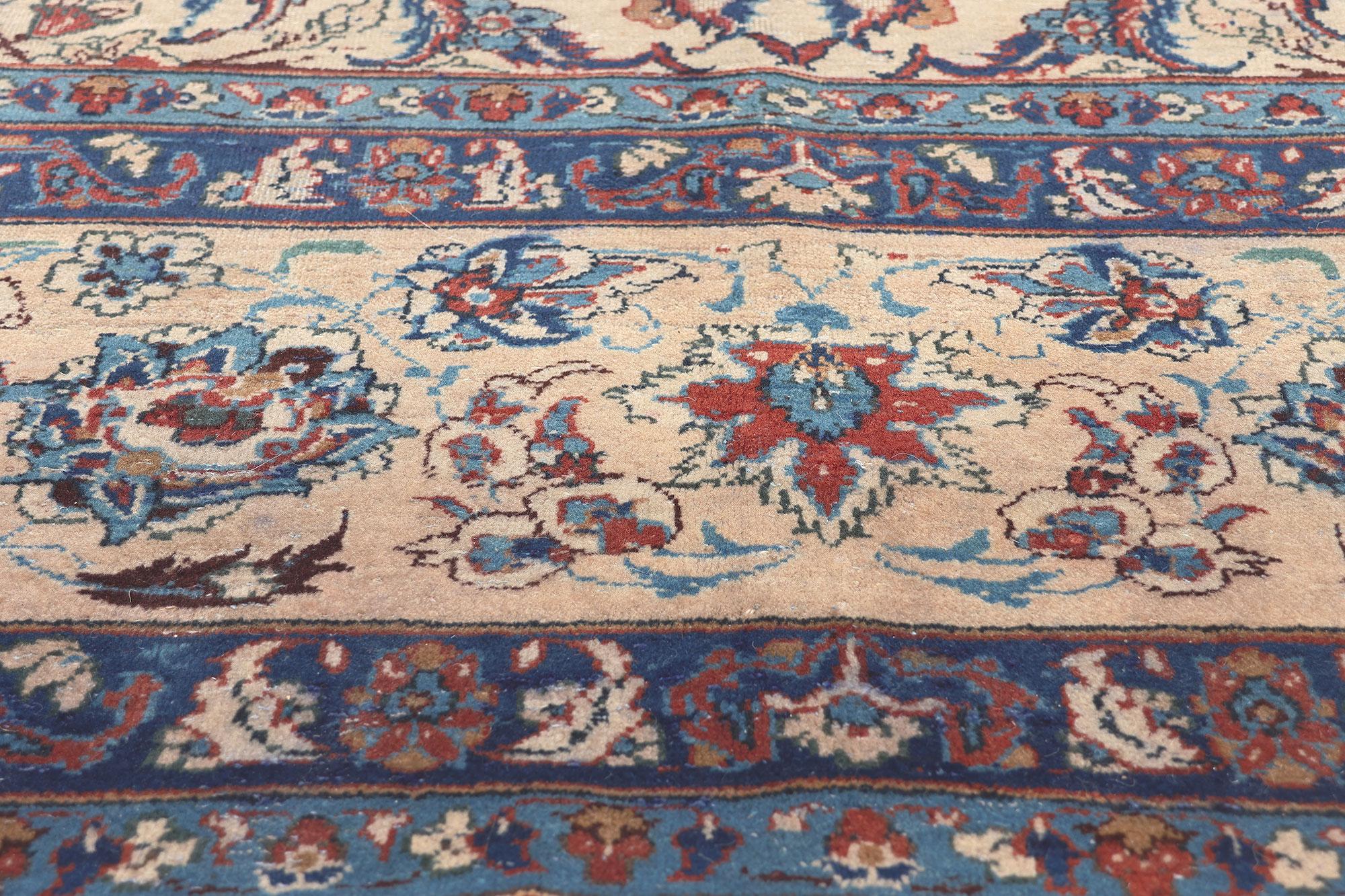 Noué à la main Tapis persan Yazd, 09'09 x 13'10 en vente