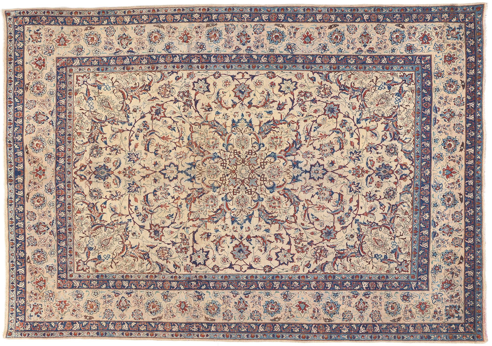 Tapis persan Yazd, 09'09 x 13'10 en vente 2