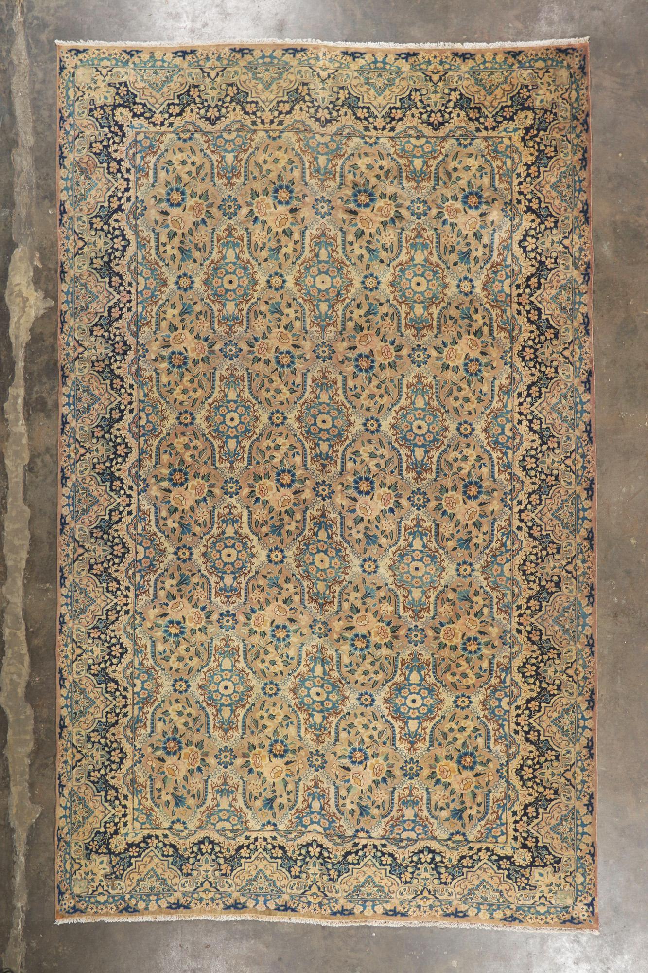 Vintage Persian Yazd Rug For Sale 1