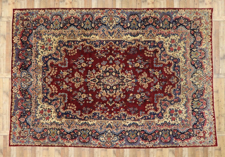 Vintage Persian Yazd Rug with Traditional English and Old World Style ...